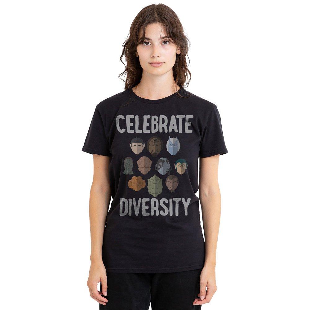 Star Trek Women's The Celebrate Diversity T Shirt - Black - L