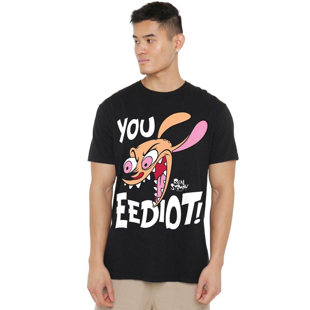 Black - Other - Ren And Stimpy You Eediot! Unisex T Shirt Black - 1