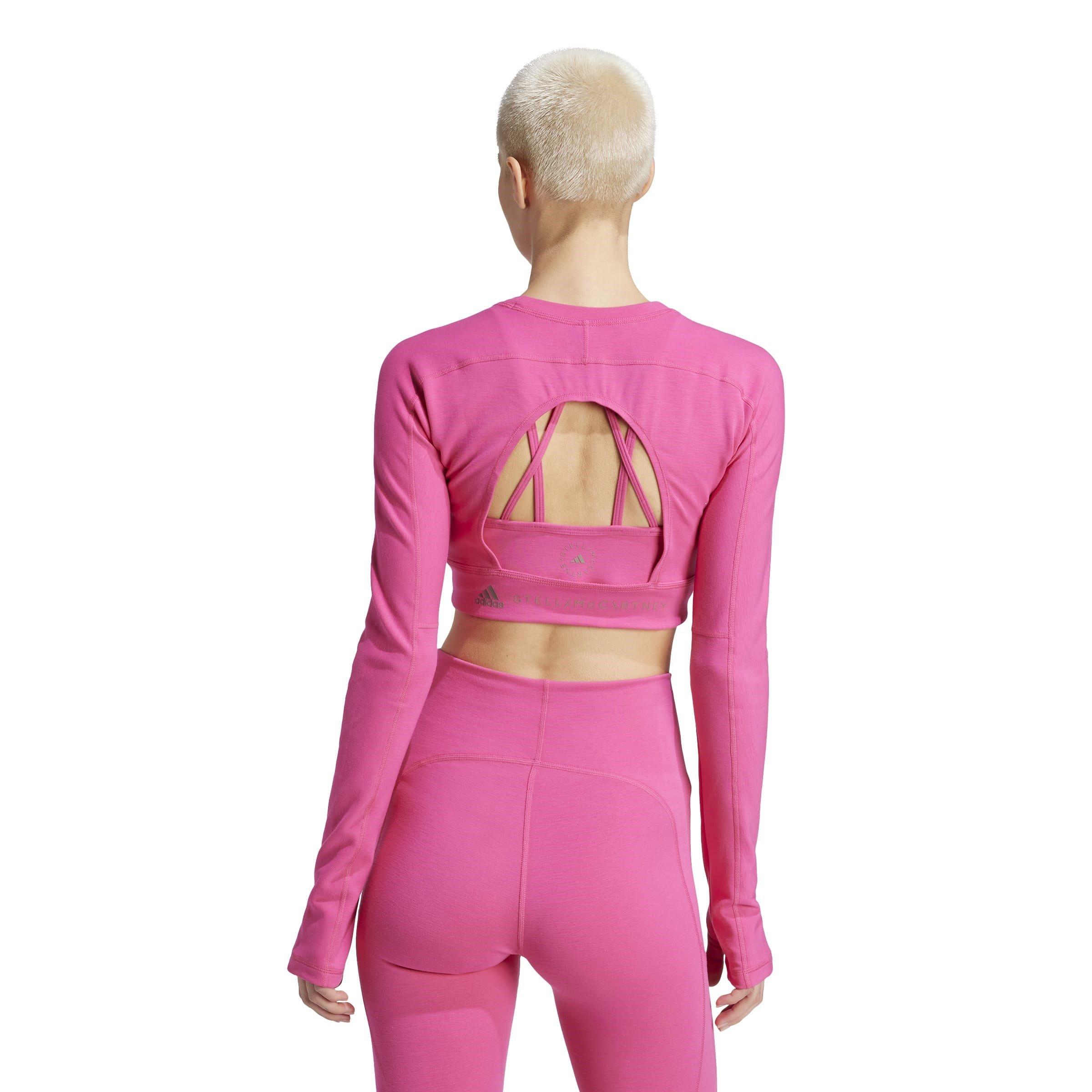 Magenta - adidas by Stella McCartney - Women's Long-Sleeve Performance Gym Top - 3