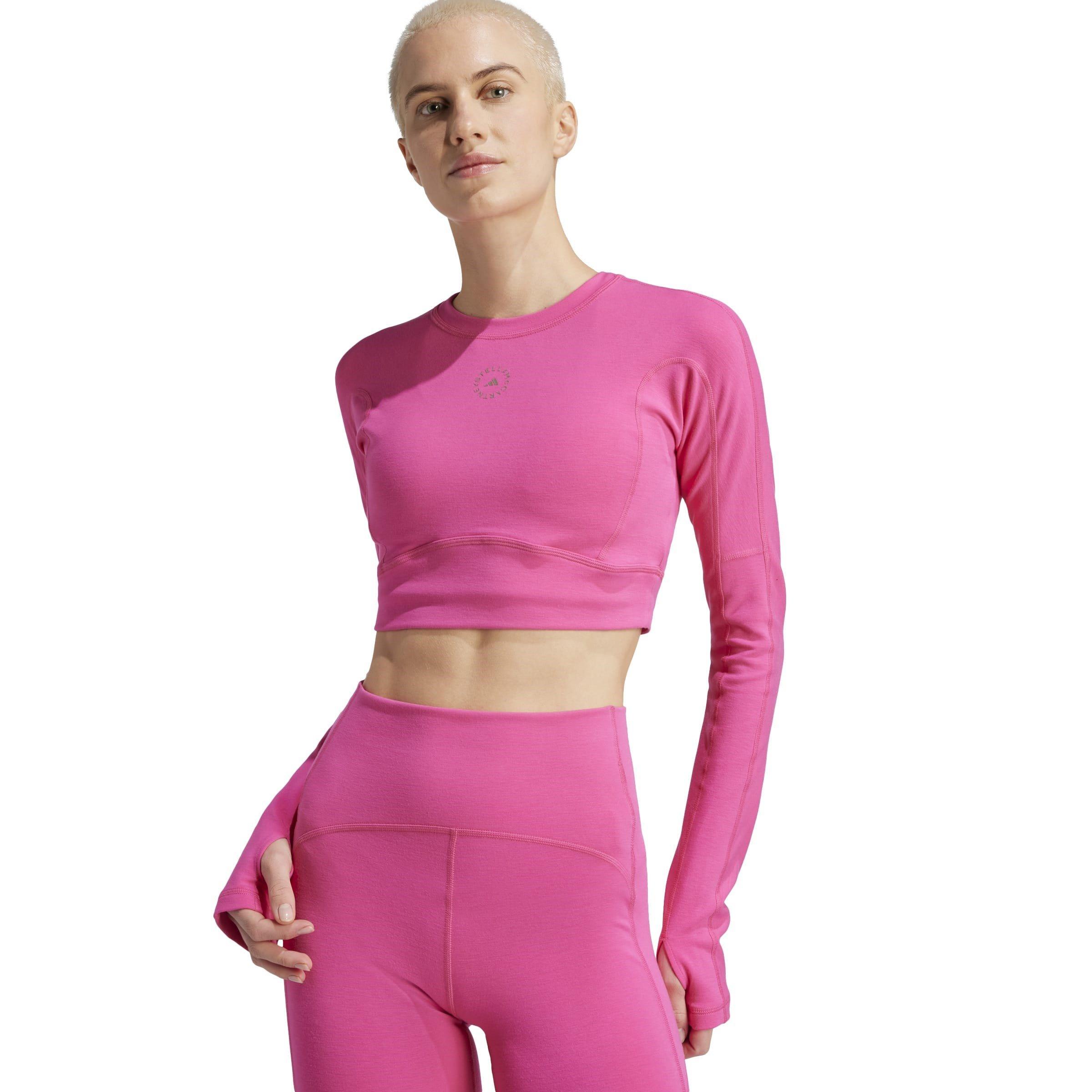 Magenta - adidas by Stella McCartney - Women's Long-Sleeve Performance Gym Top - 5