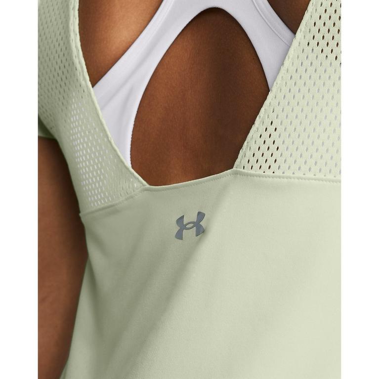 Vert - Under campaign armour - Under campaign armour Training Seamless mid-support longline sports bra in dark pink - 4