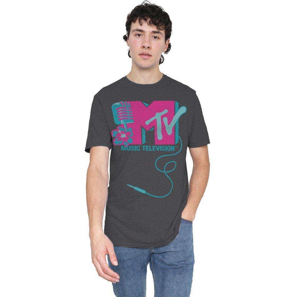 Charcoal - Other - MTV Microphone Logo-Adult Heather Black - 1