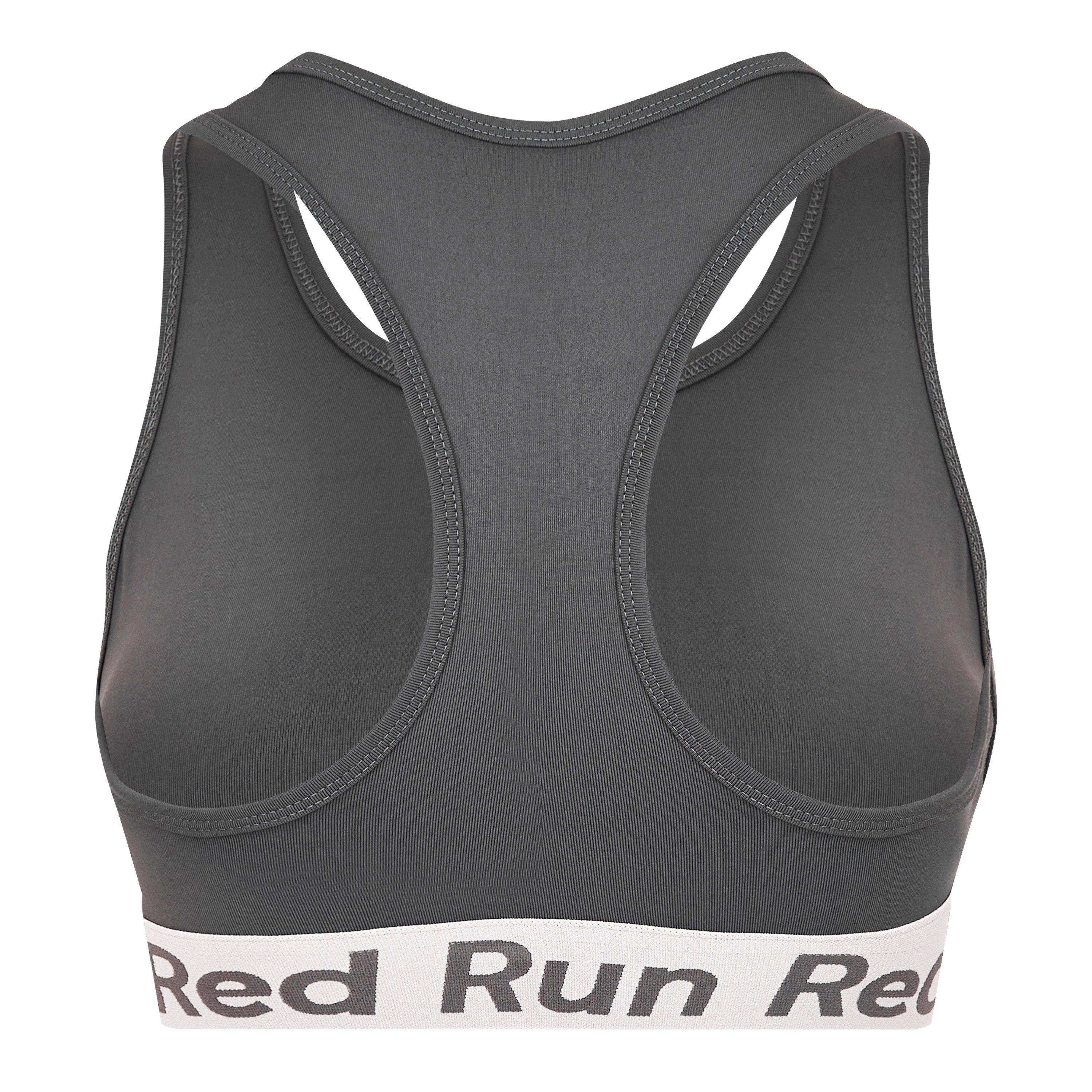 Grey - Red Run - Sports Bra Top - 5