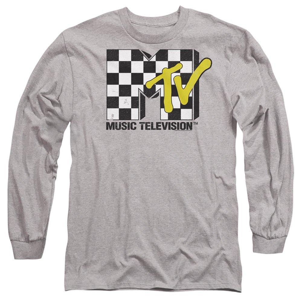 Light Grey - Other - MTV Checker Board Logo Mens Long Sleeve T Shirt-At - 1