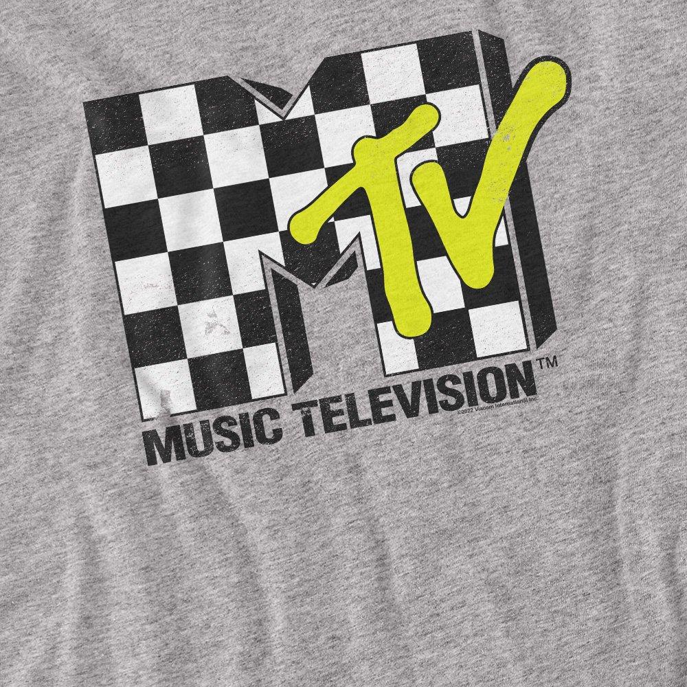 Light Grey - Other - MTV Checker Board Logo Mens Long Sleeve T Shirt-At - 2