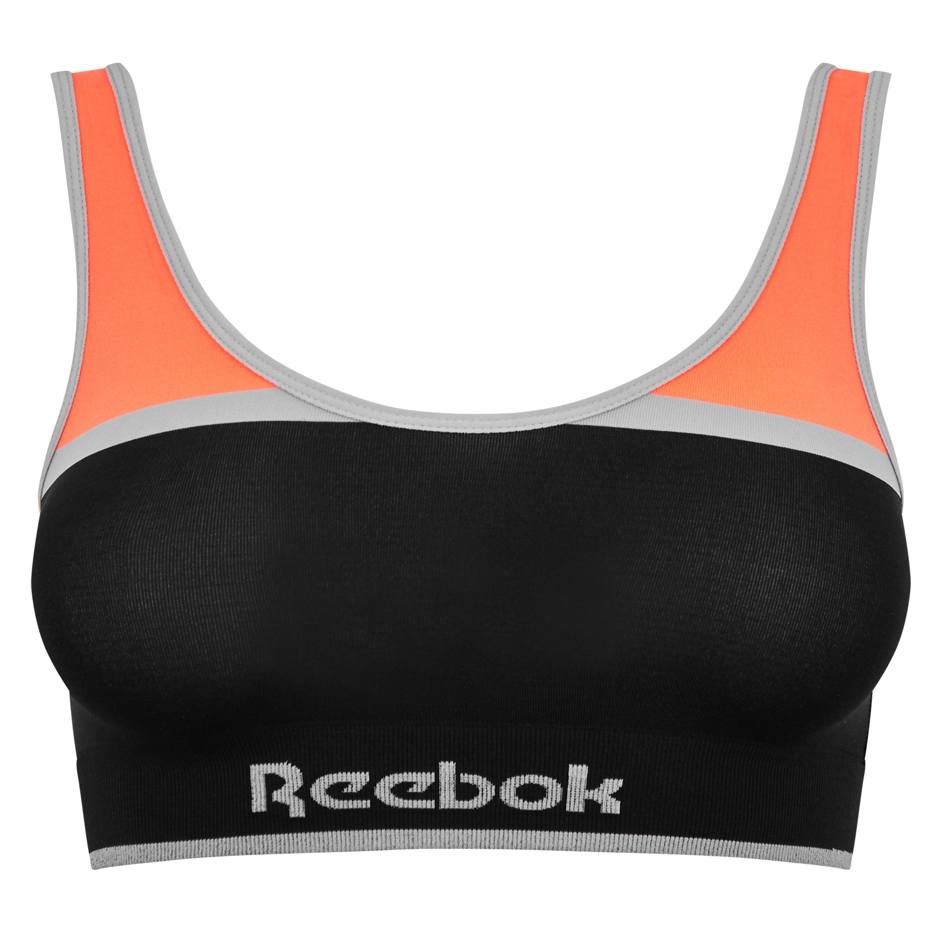 Black/Orange - Reebok - Low Impact Sports Bra - 1