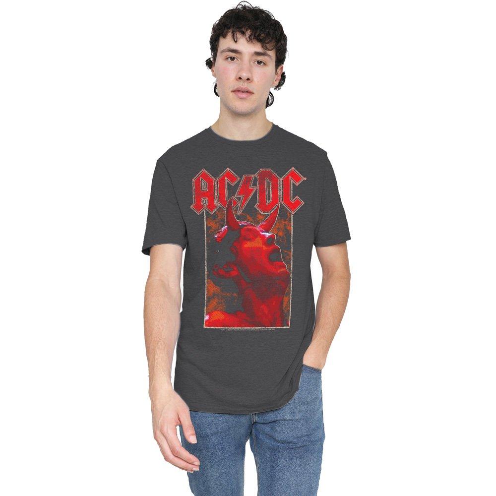 Charcoal - ACDC - AC DC Horns-Adult Heather Black - 1