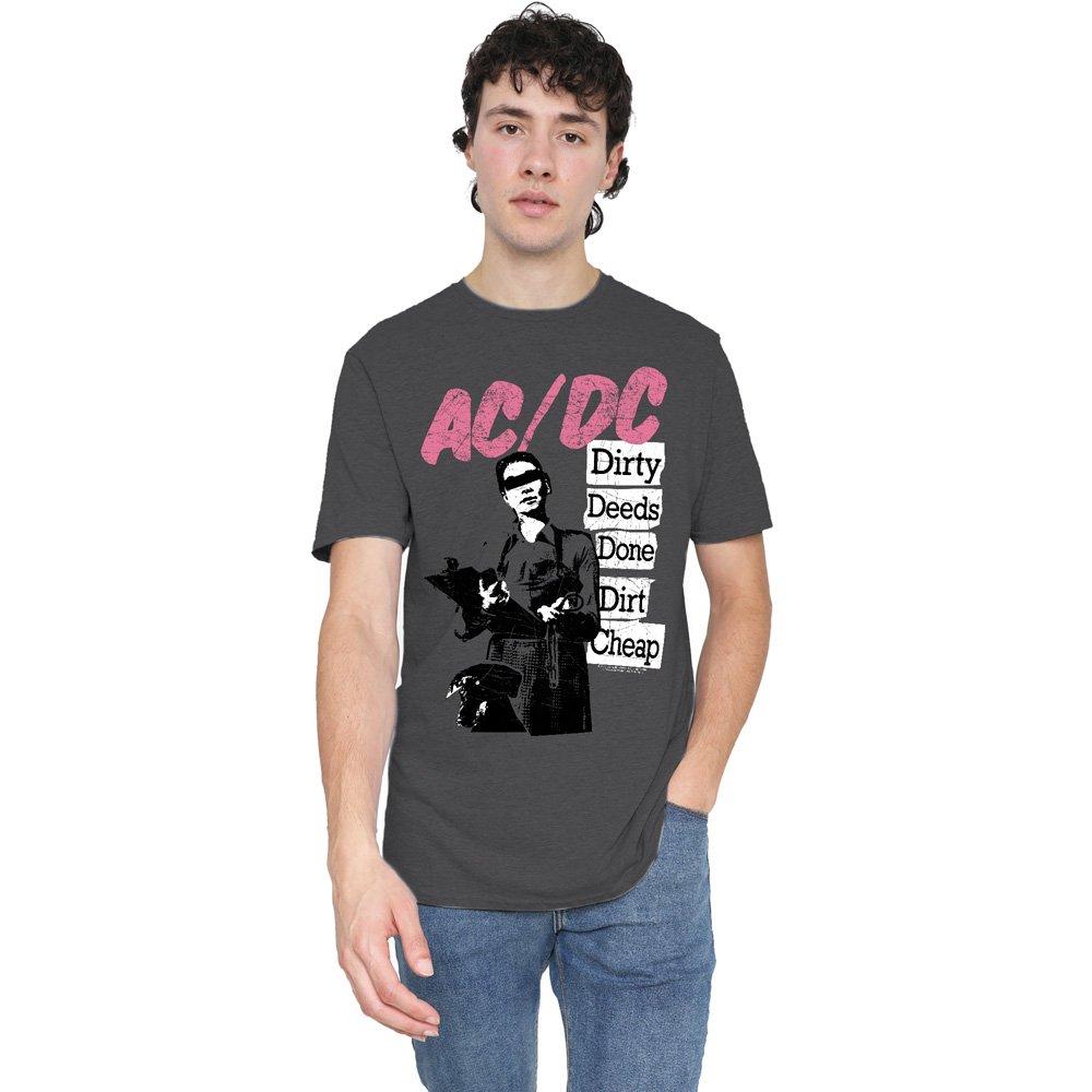 Charcoal - ACDC - AC DC Dirty Deeds T Shirt Charcoal - 1