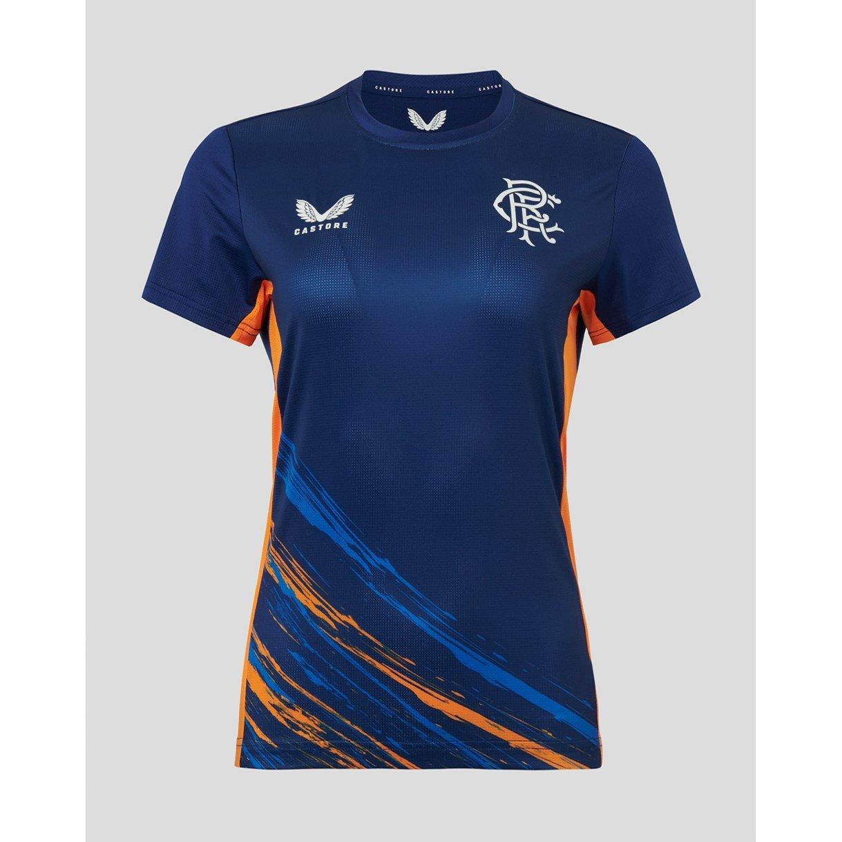Castore Women's Short-Sleeve Performance T-Shirt - Navy/Orange - 14 (L)