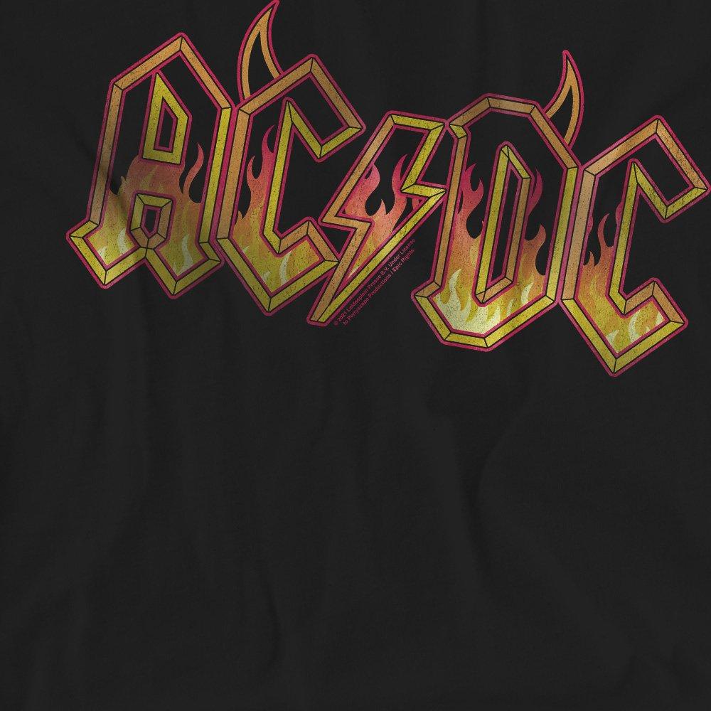 Black - ACDC - AC DC Fire Logo T-Shirt Black - 2