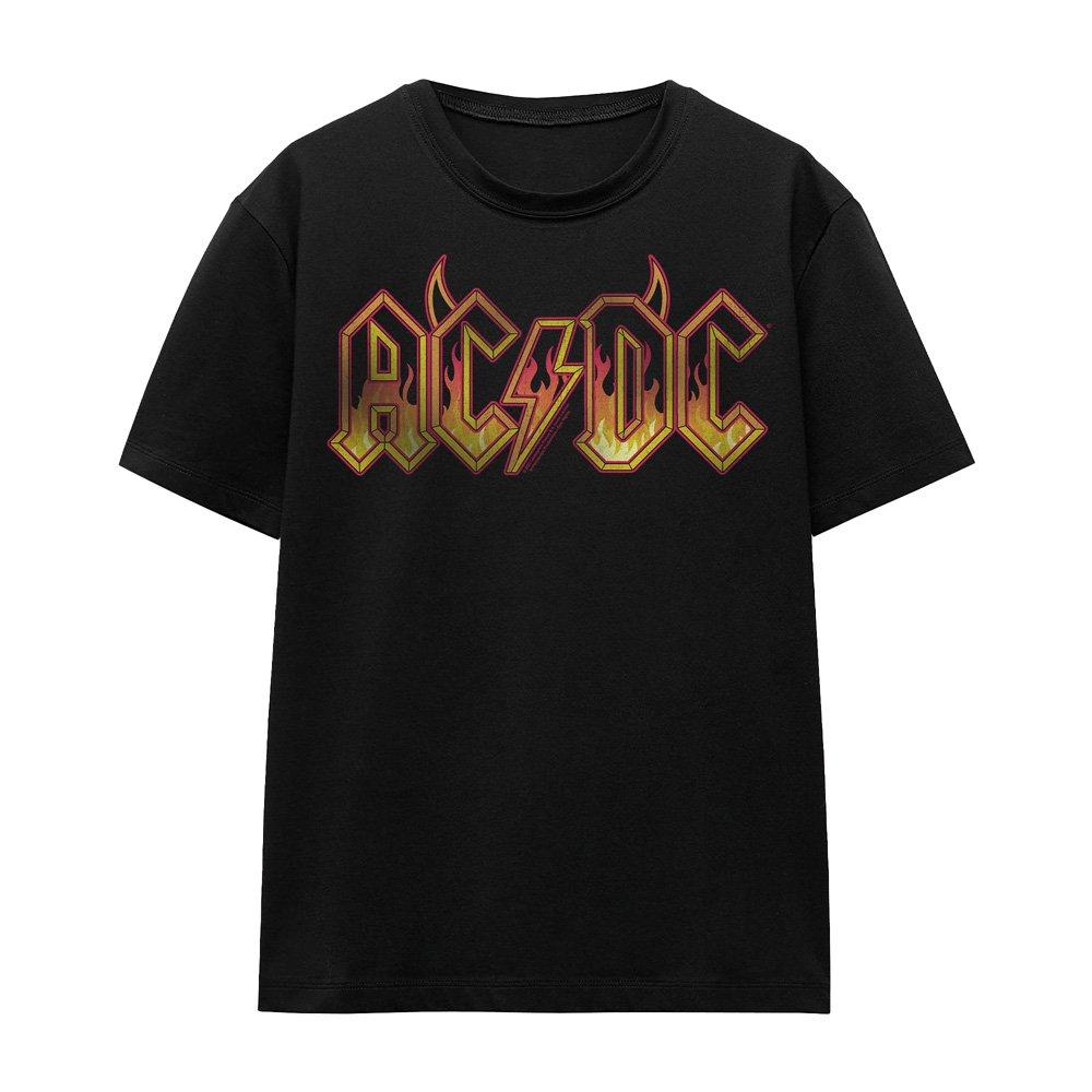 Black - ACDC - AC DC Fire Logo T-Shirt Black - 4