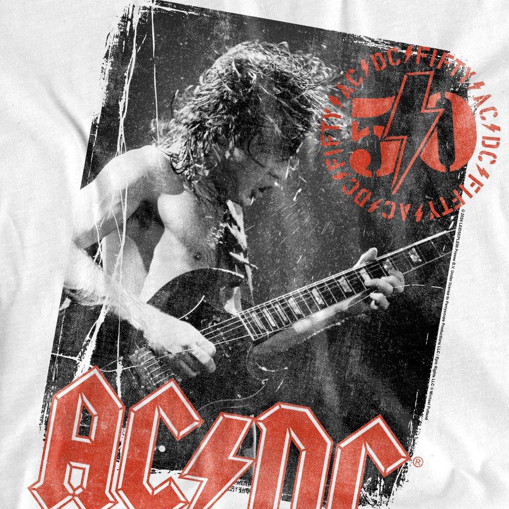 White - ACDC - AC DC Stamp Poster T-Shirt White - 2