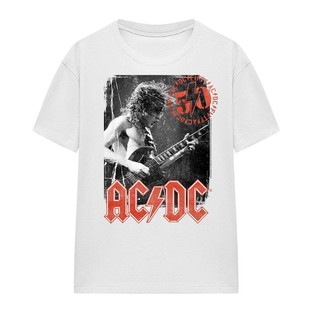 White - ACDC - AC DC Stamp Poster T-Shirt White - 4