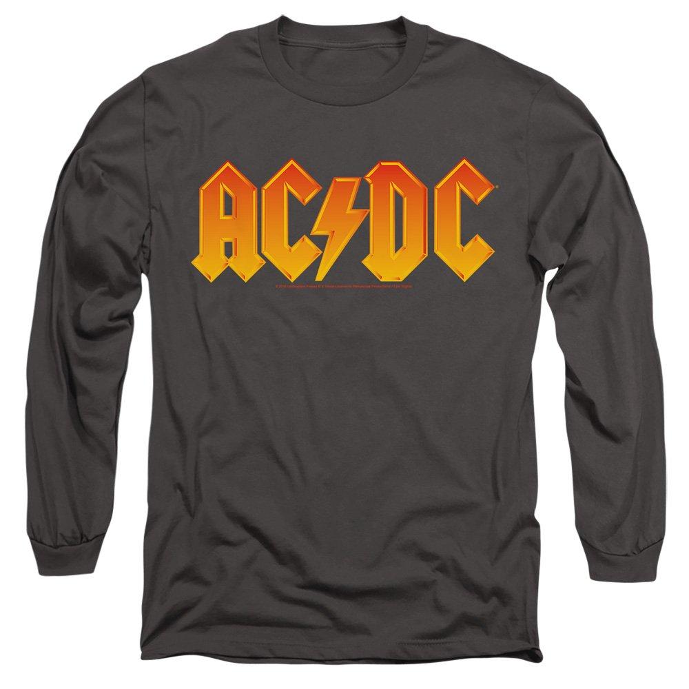 Charcoal - ACDC - ACDC Logo Mens Long Sleeve T Shirt-Charcoal - 1