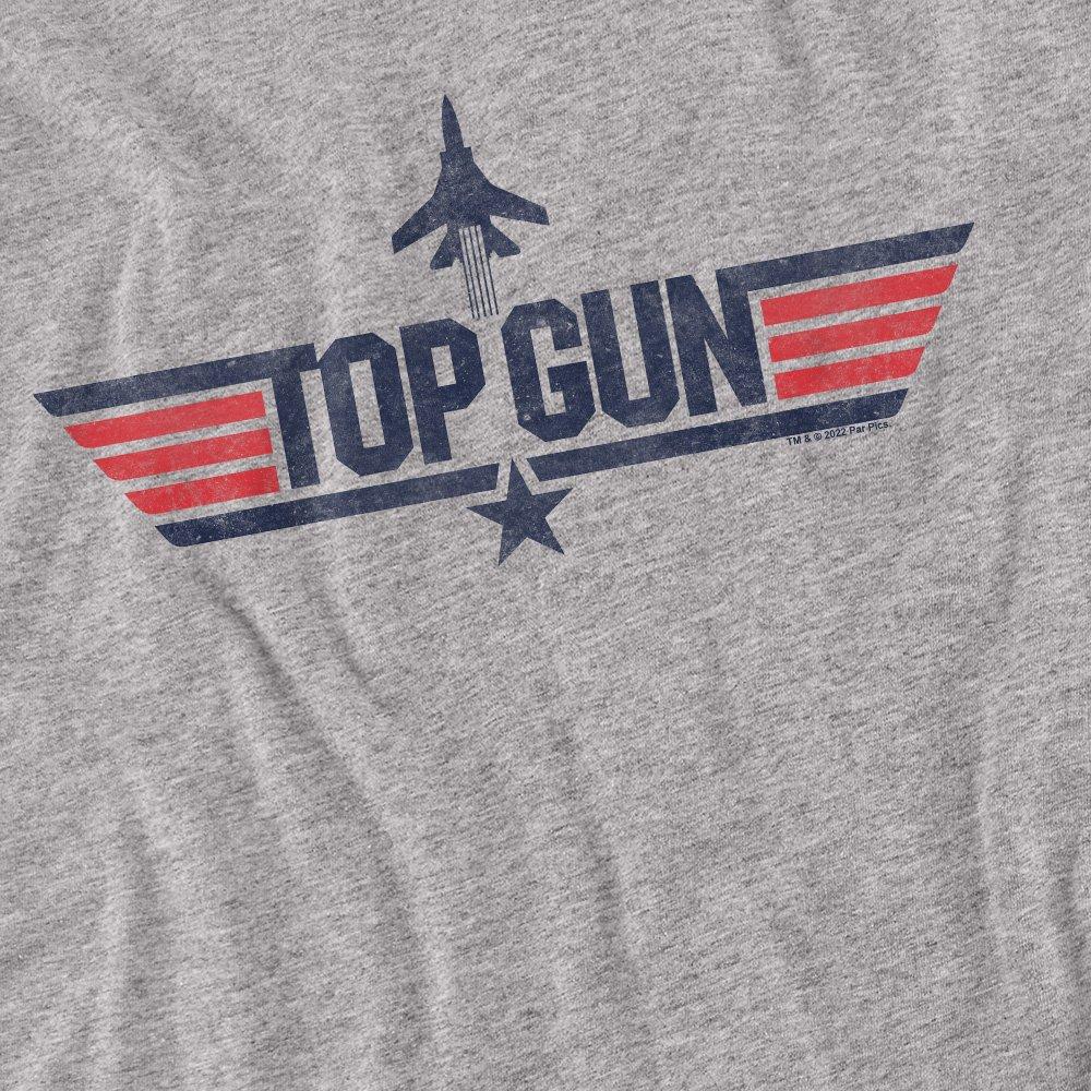 Light Grey - Top Gun - Paramount - Top Gun Logo Grey Long Sleeve T-Shirt - 2