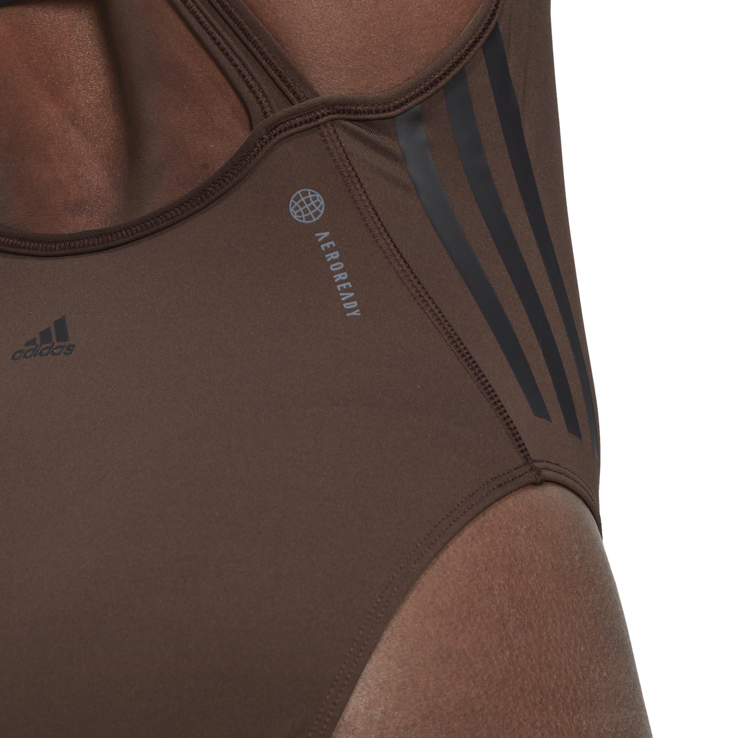 Smeđa - adidas - Train Icons 3-Stripe Leotard Womens - 5