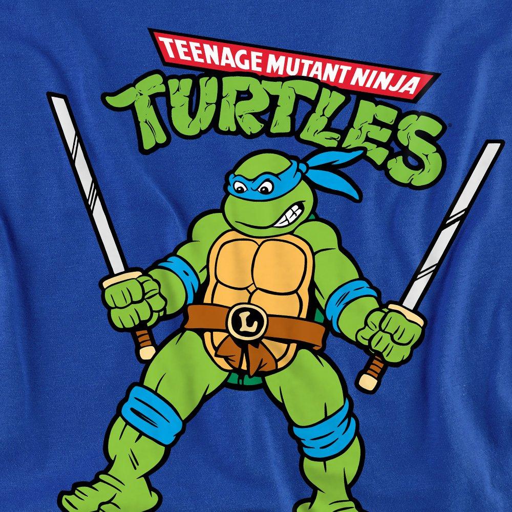 Royal - Teenage Mutant Ninja Turtles - Tmnt Retro Leo Mens Long Sleeve T Shirt-Royal Blue - 2