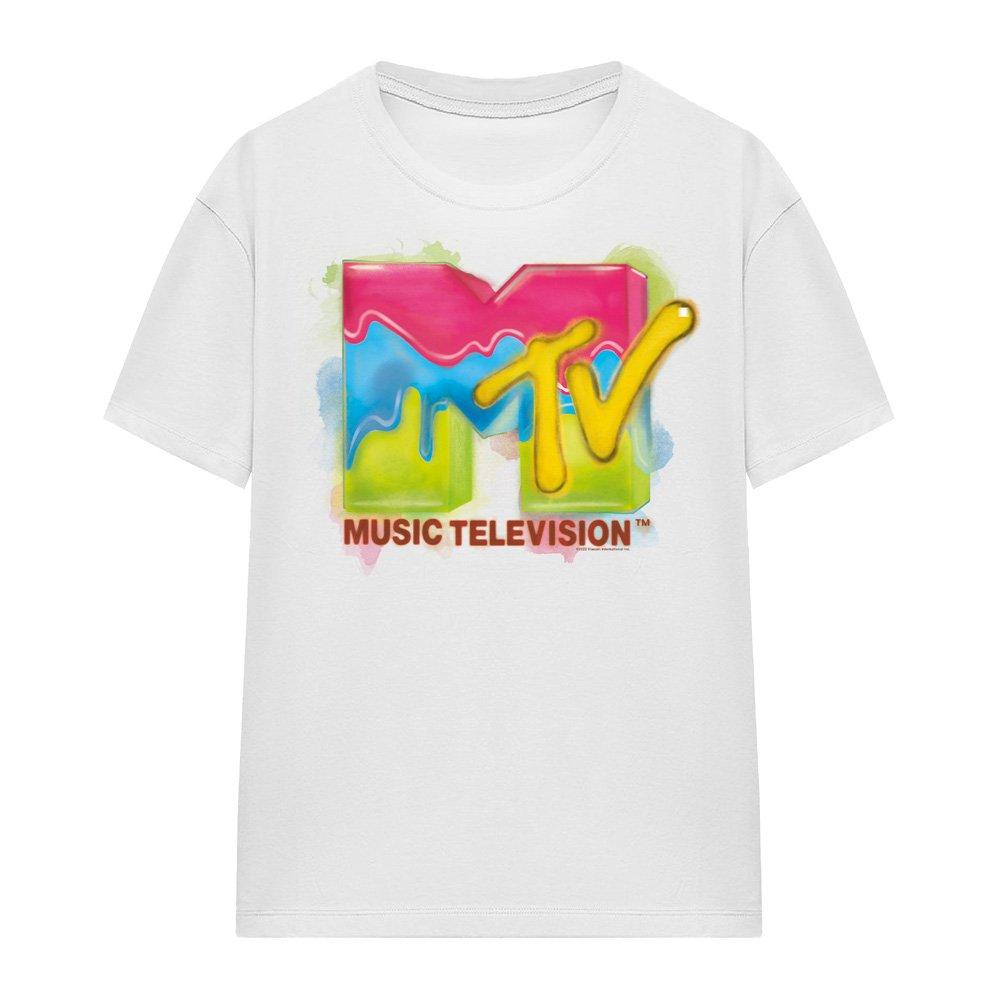 White - Other - MTV Paint Logo Ladies T Shirt White - 4
