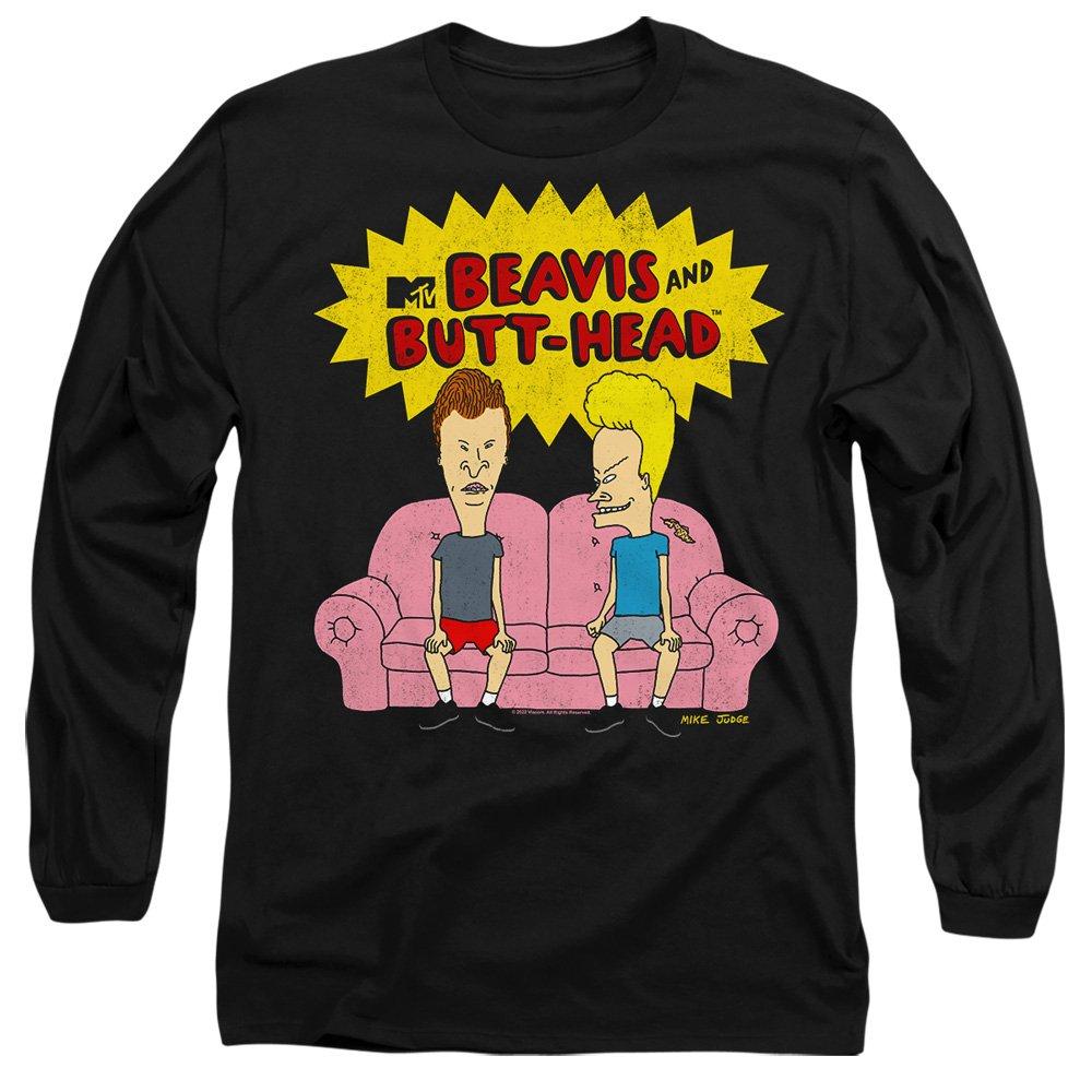 Black - Other - Beavis And Butthead Couch Logo Og Mens Long Sleeve - 1