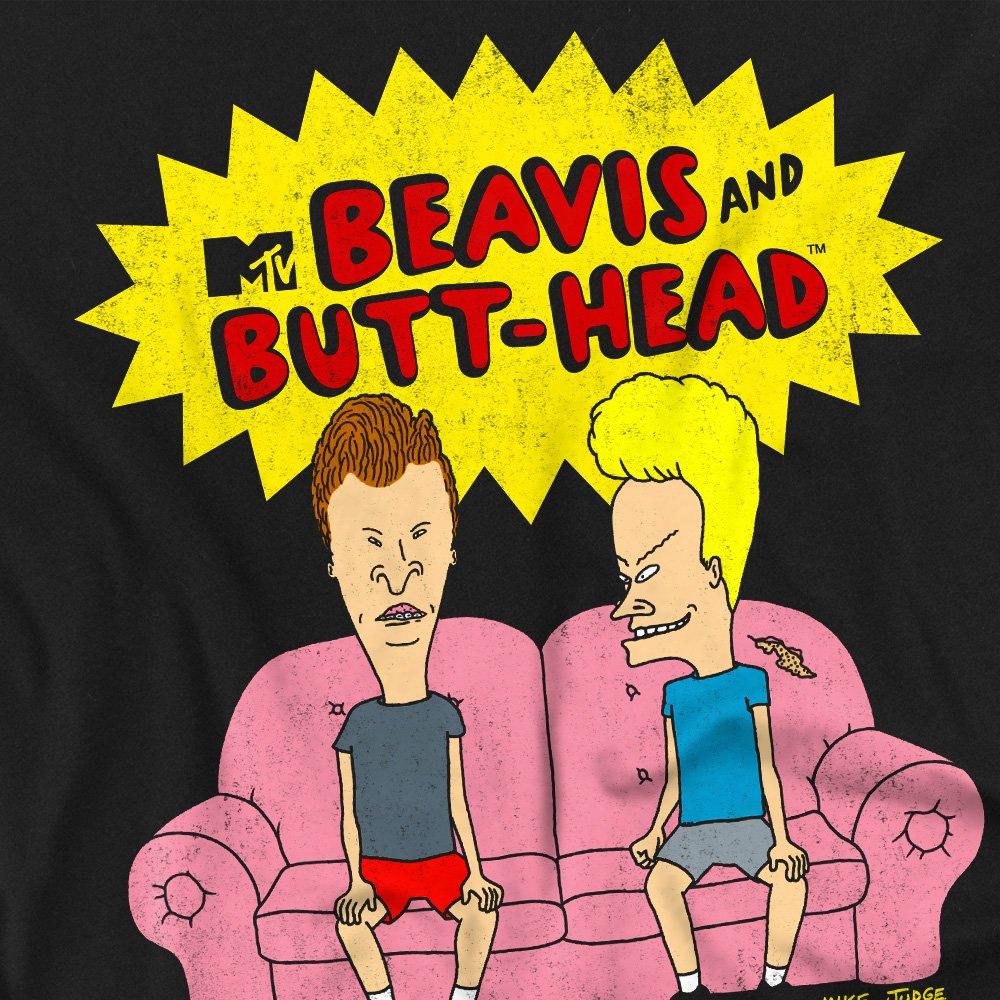 Black - Other - Beavis And Butthead Couch Logo Og Mens Long Sleeve - 2