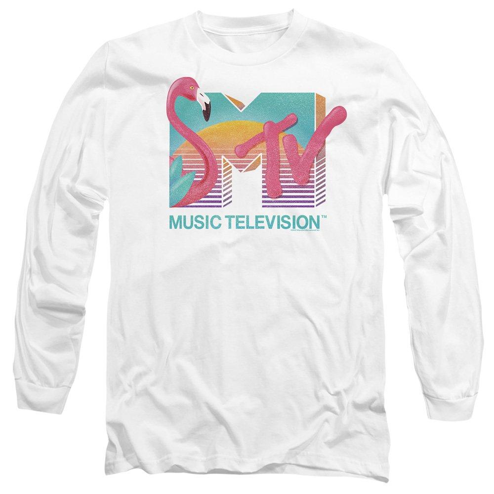 White - Other - MTV Flamingo Logo Mens Long Sleeve T Shirt White - 1