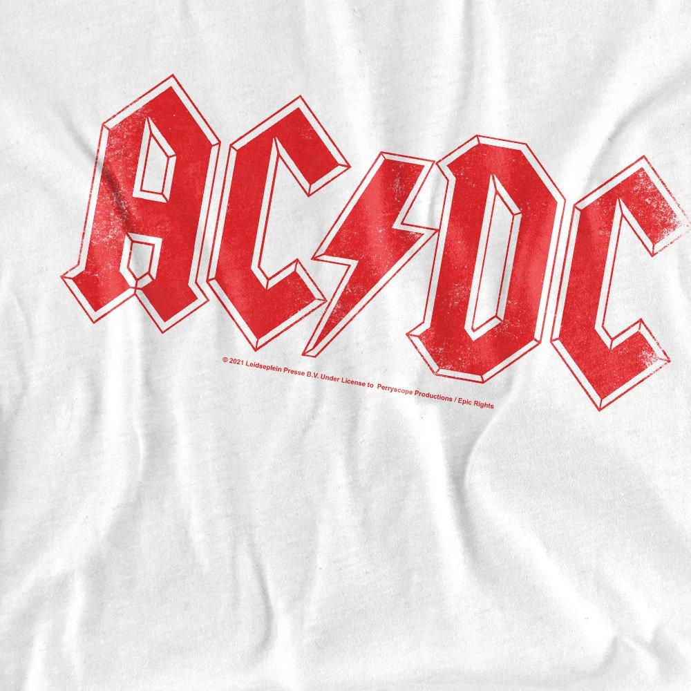 White - ACDC - AC DC Logo Raglan Unisex T Shirt White - 2