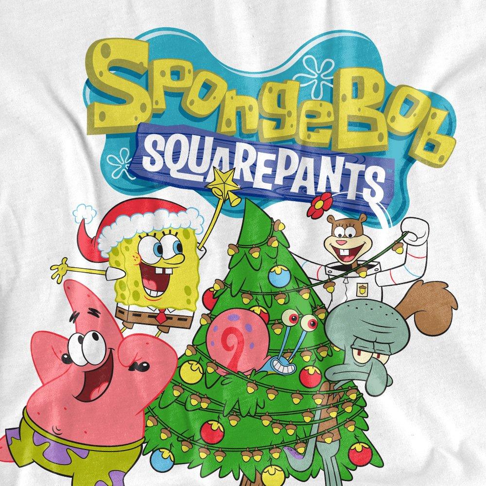 White - Spongebob - Spongebob Squarepants Christmas Tree T-Shirt Whit - 2