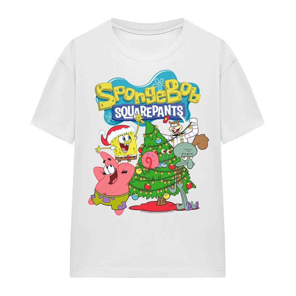 White - Spongebob - Spongebob Squarepants Christmas Tree T-Shirt Whit - 4
