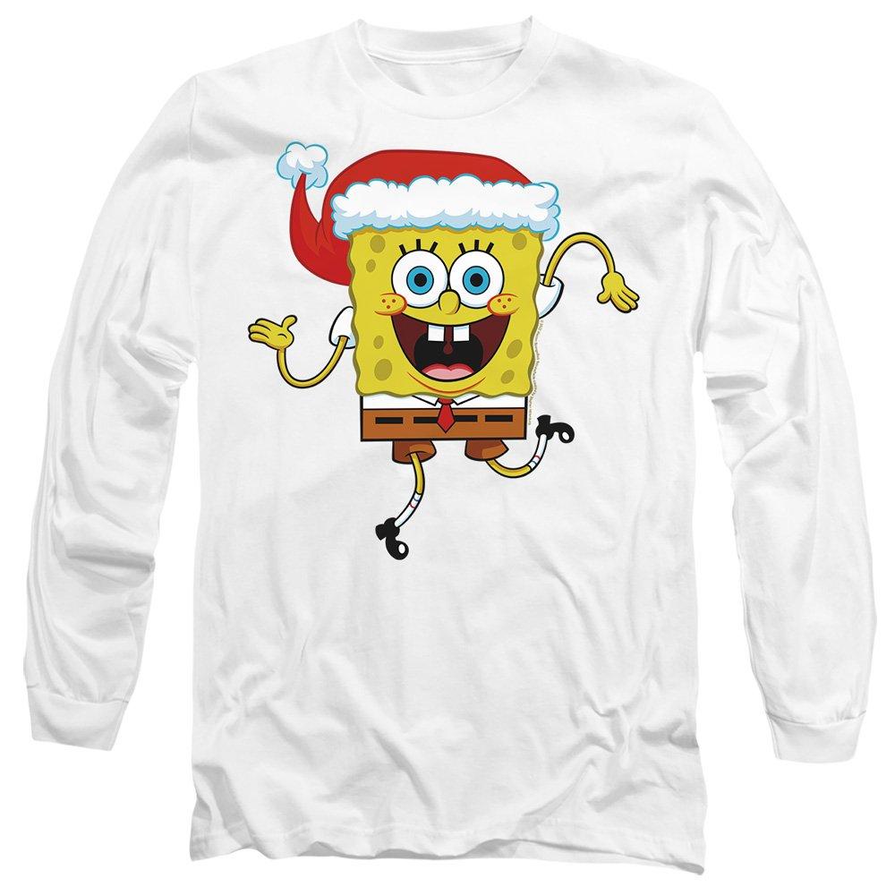White - Spongebob - Spongebob Squarepants Christmas Santa Hat Mens Lon - 1