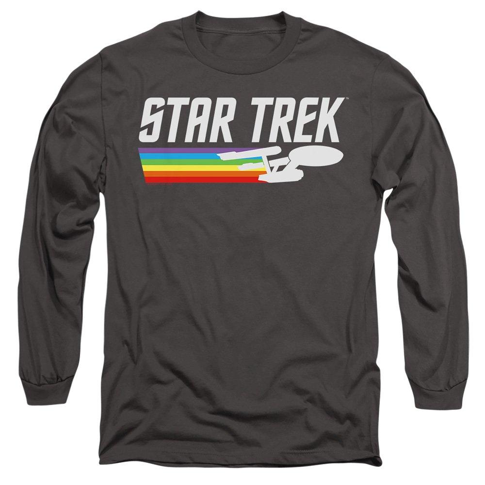Charcoal - Star Trek - Star Trek Rainbow Trail Mens Long Sleeve T Shirt-C - 1