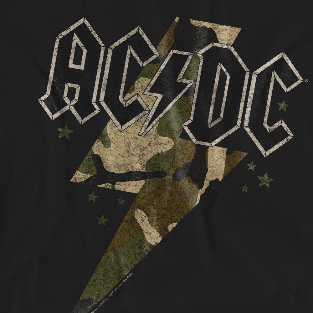 Black - ACDC - AC DC Camo Bolt Ladies T Shirt Black - 2