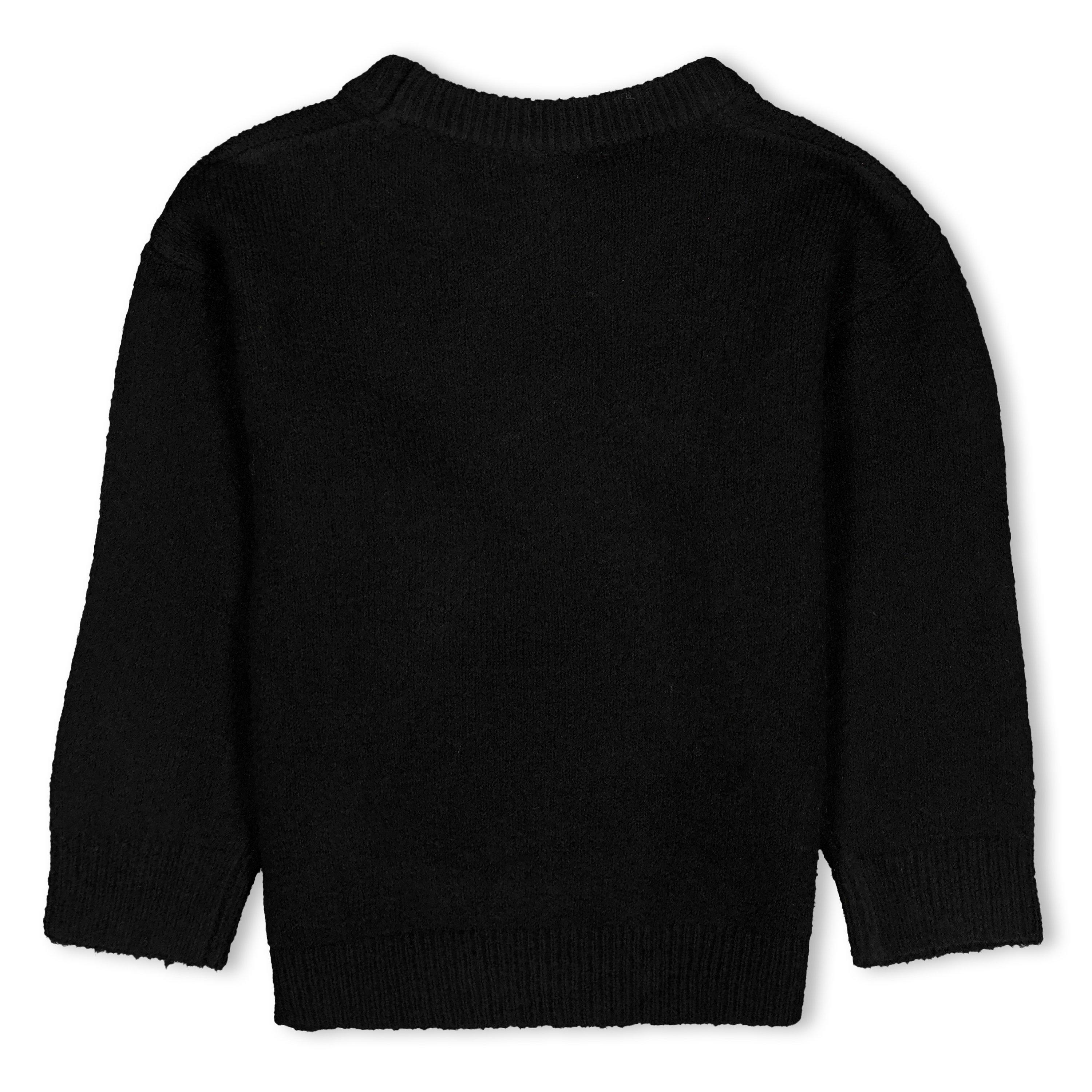 Black - The Couture Club - Kids' Fluffy Crew Oversized-Fit Crew Neck Jumper - 2