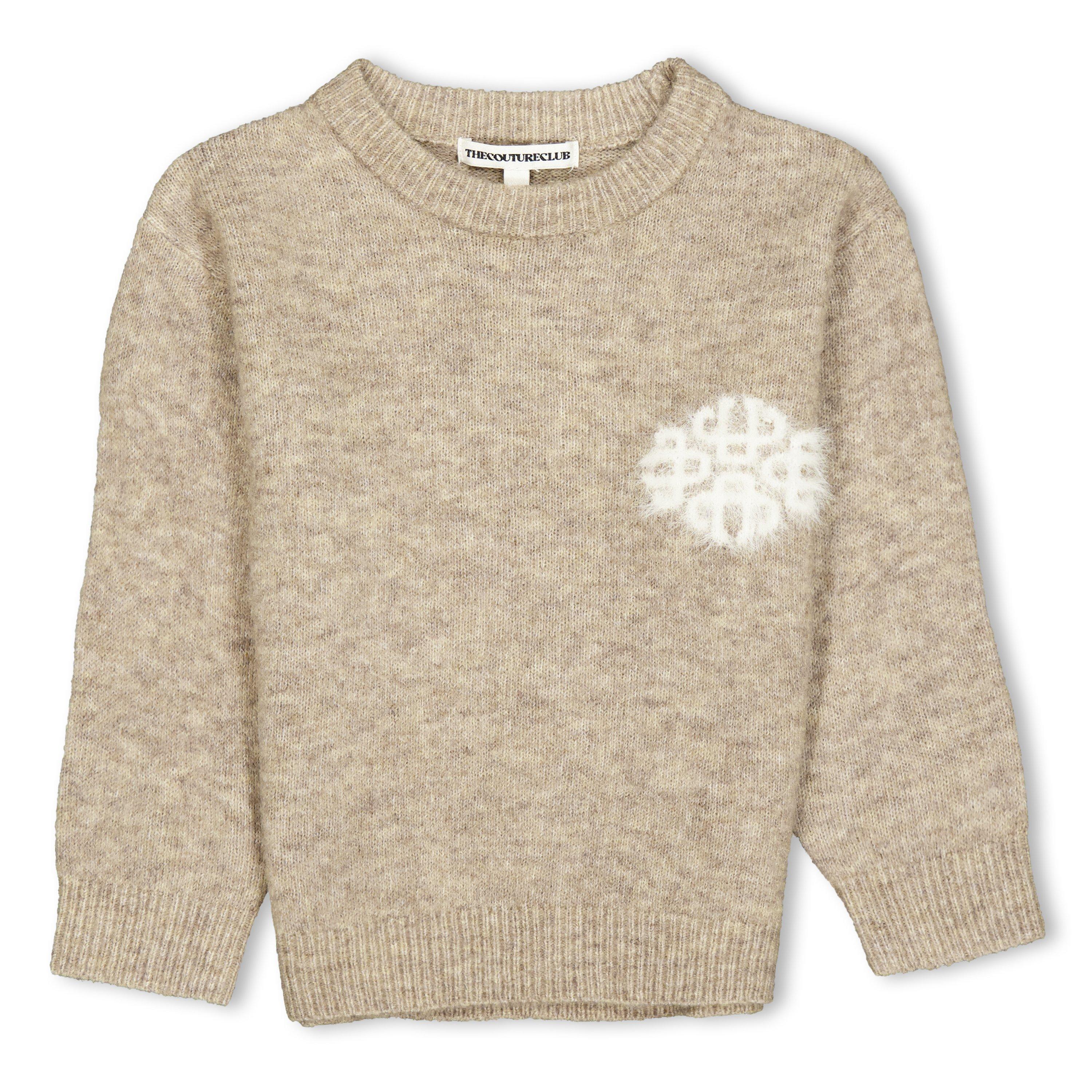 Beige - The Couture Club - Couture Fluffy Crew Jn64 - 1