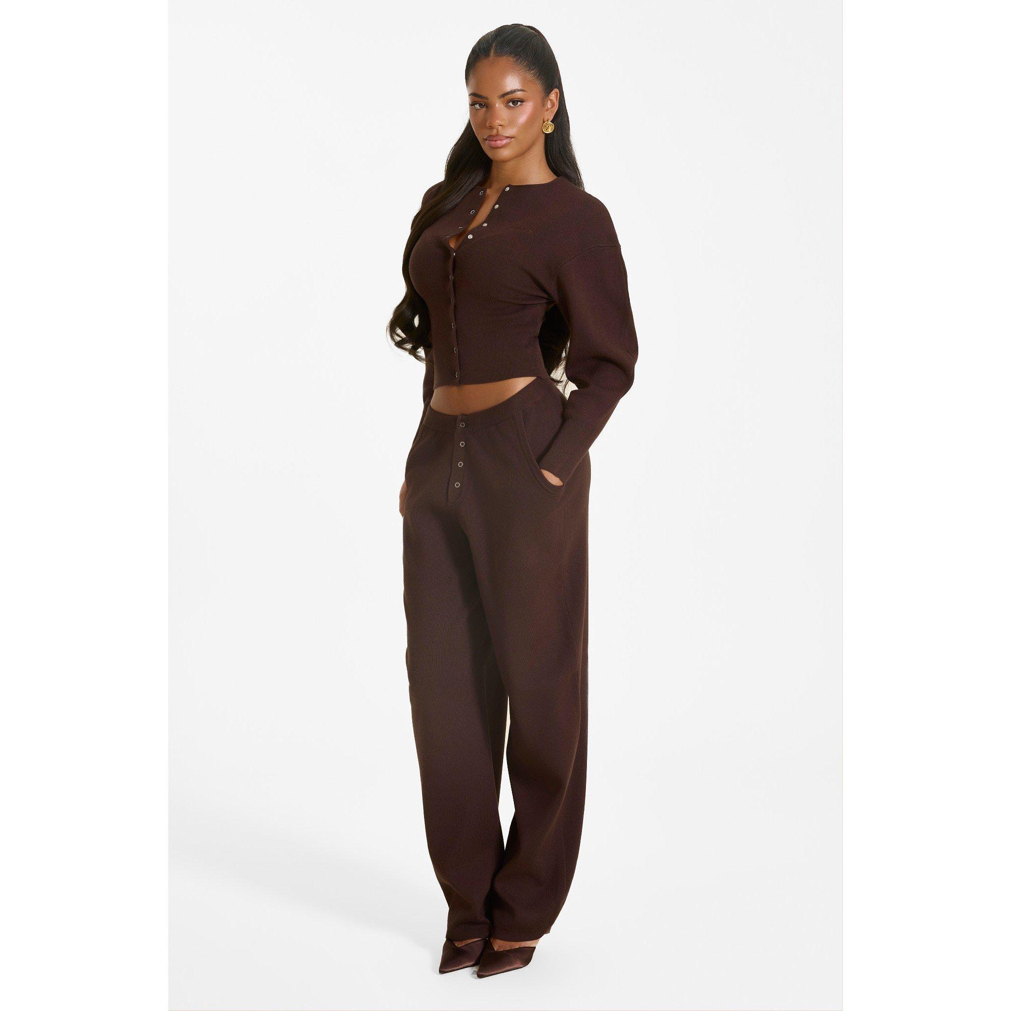 Chocolate - Mars The Label - MTL Button Cardign Ld64 - 2