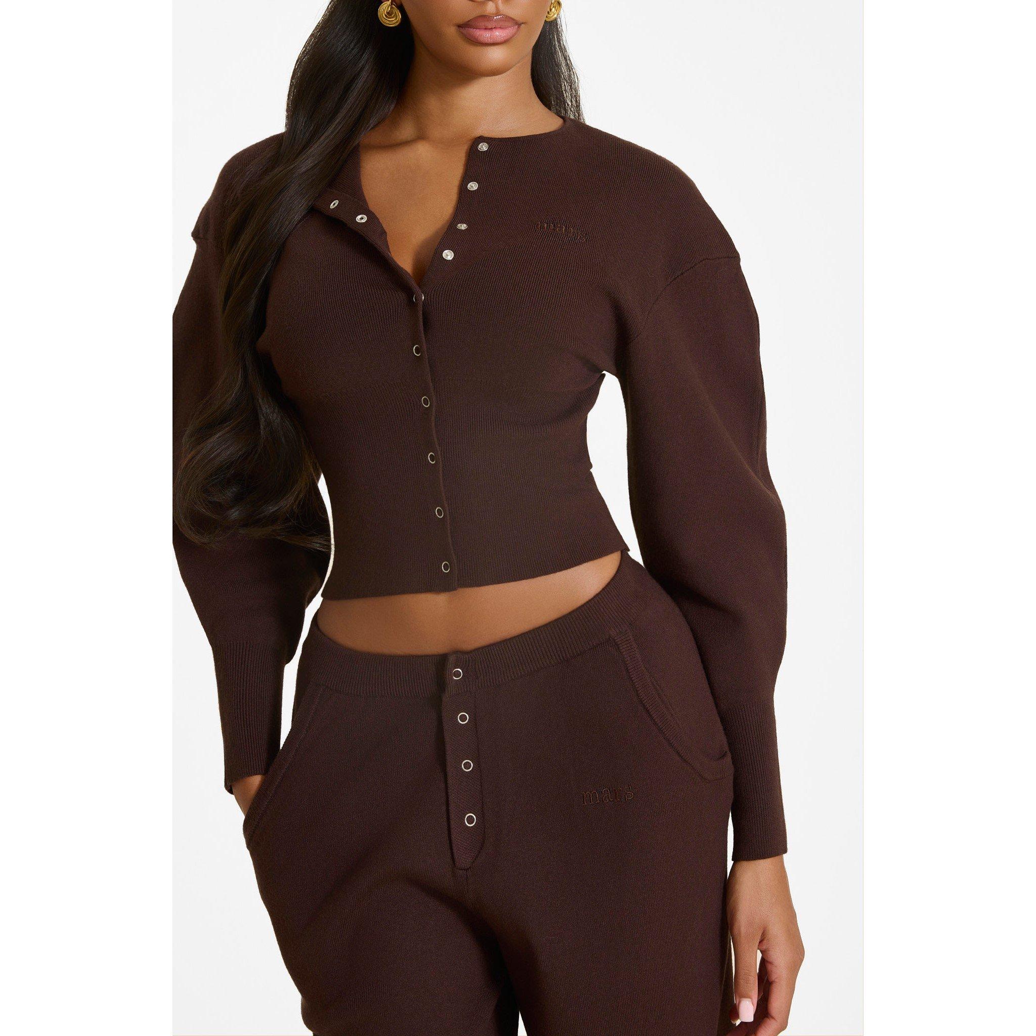 Chocolate - Mars The Label - MTL Button Cardign Ld64 - 4