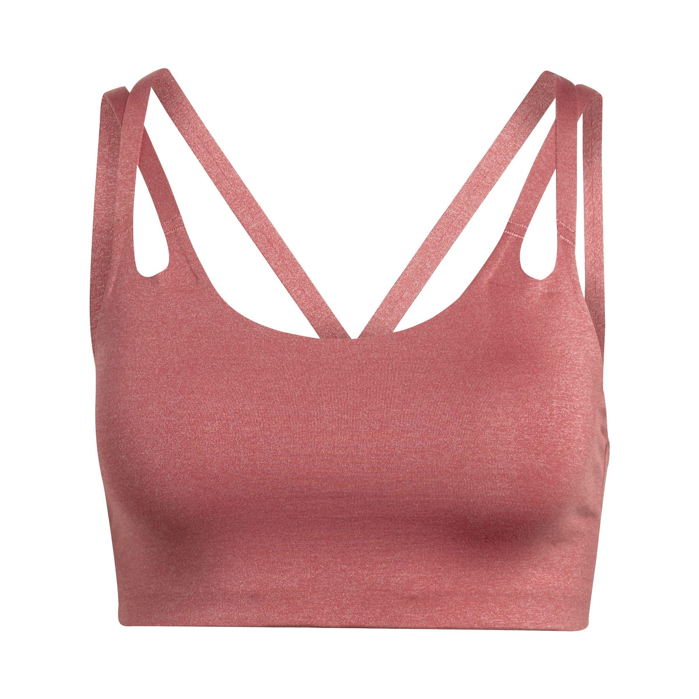 Red - adidas - Yoga Luxe Studio Light-Support Fire Bra Womens - 1