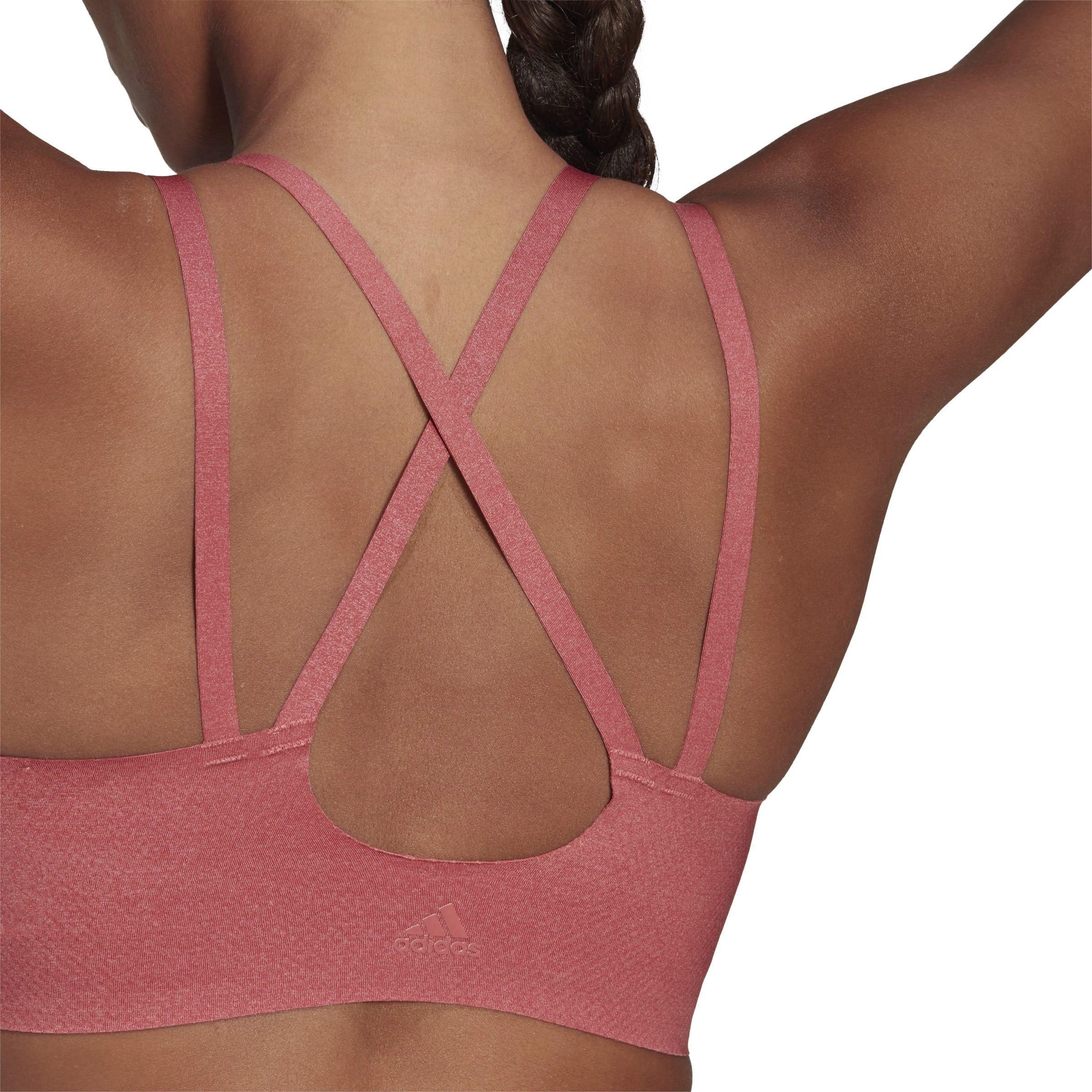 Red - adidas - Yoga Luxe Studio Light-Support Fire Bra Womens - 6