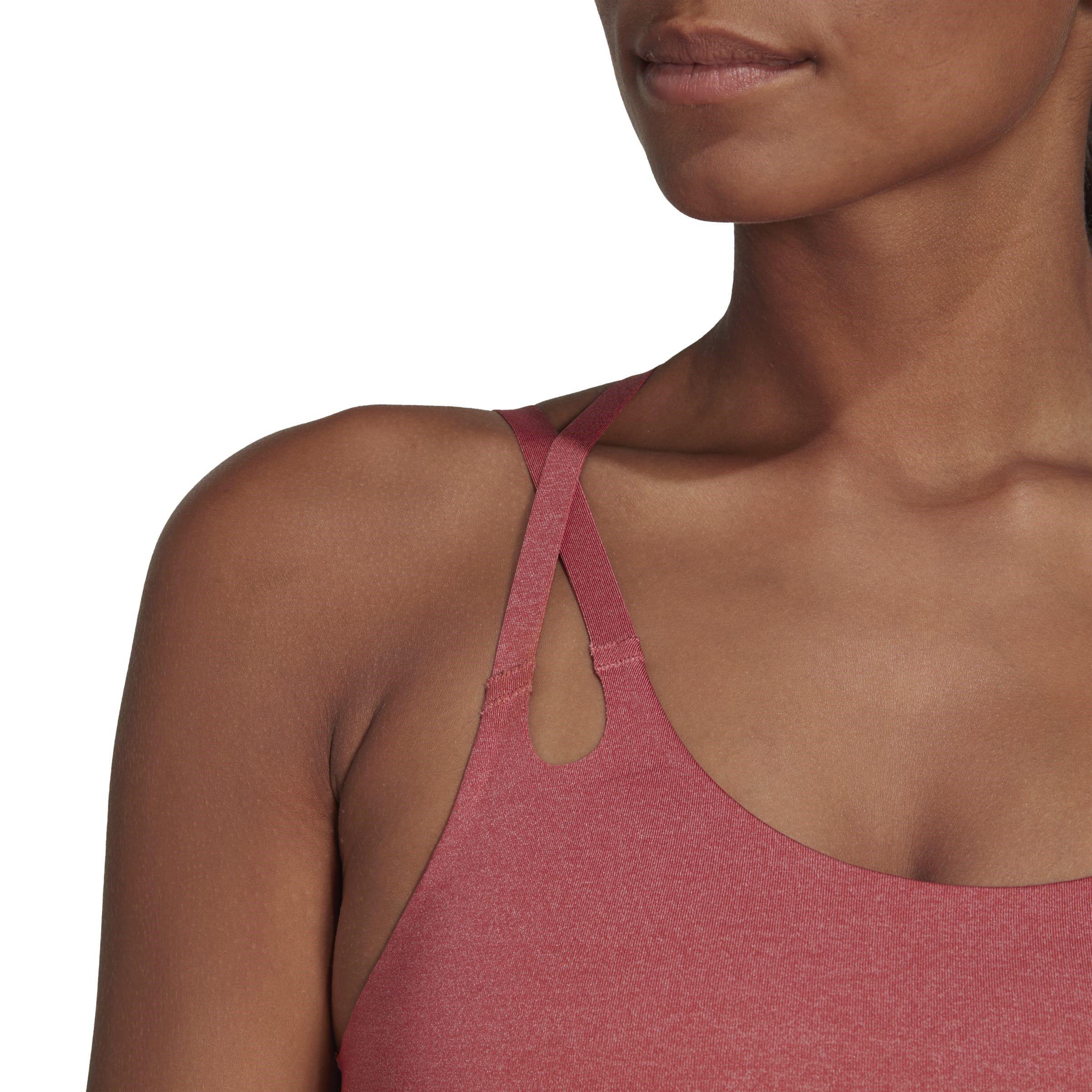 Red - adidas - Yoga Luxe Studio Light-Support Fire Bra Womens - 7