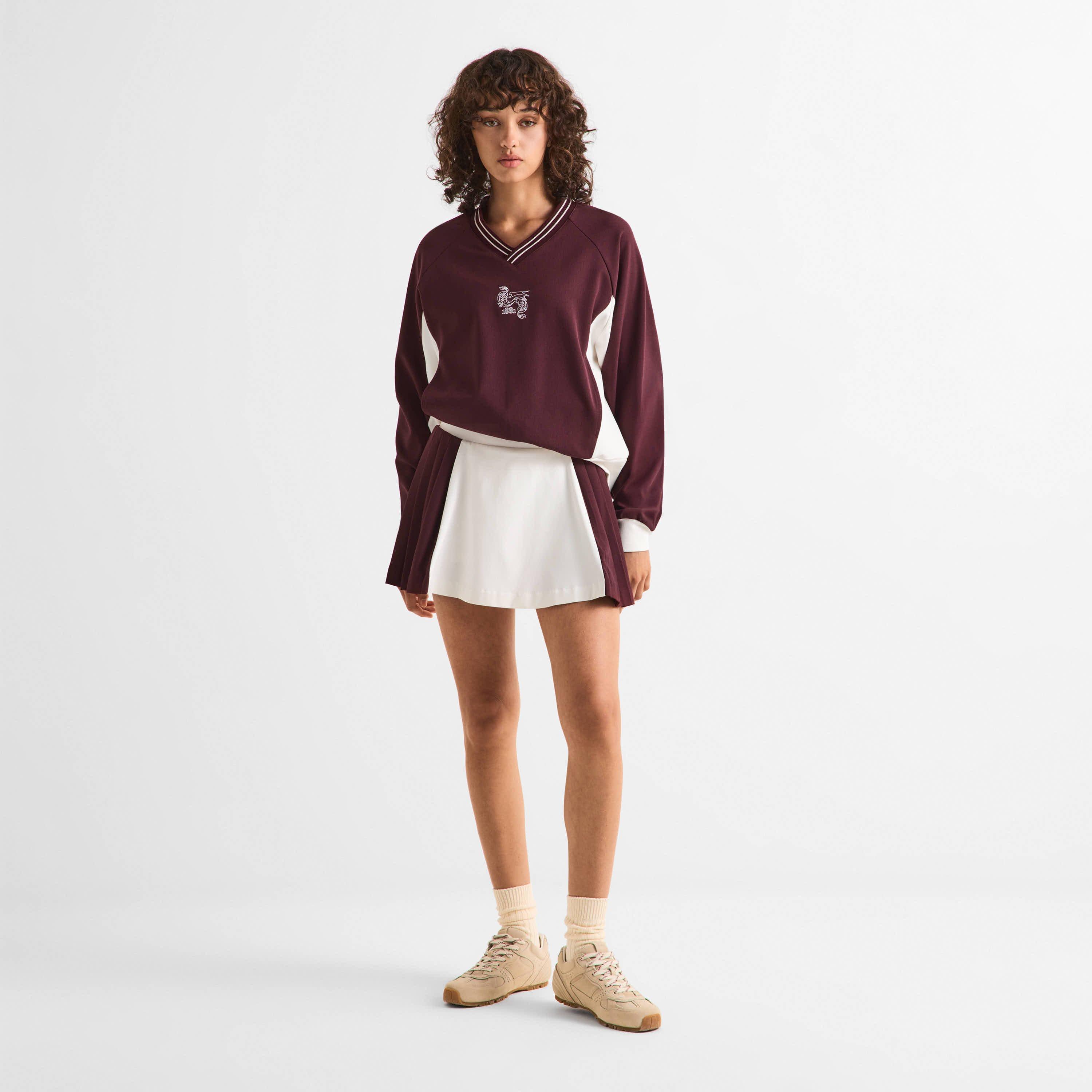 White/Burgundy - Slazenger - Off-Court Women’s Afterplay Twill Skort - 6