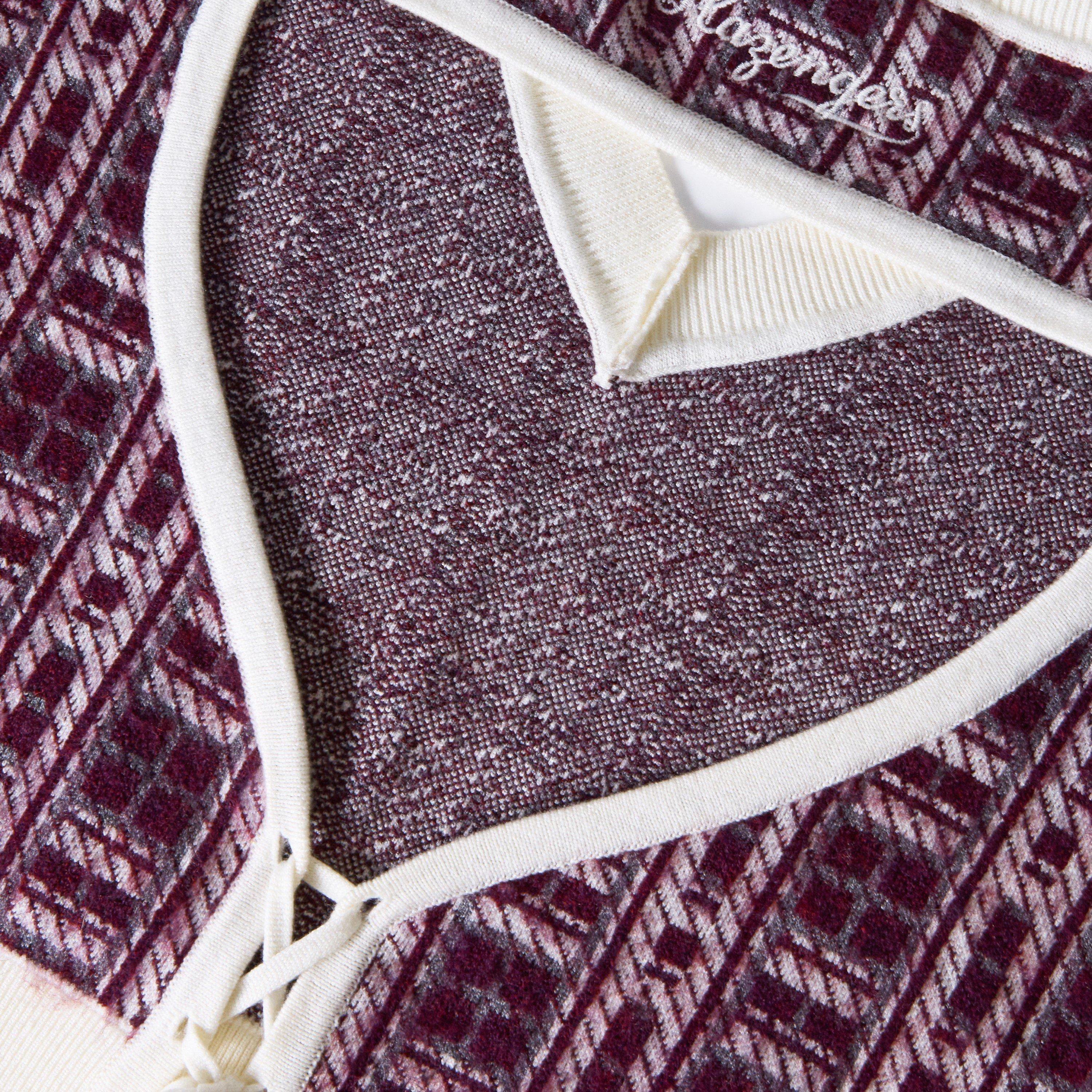 Burgundy/White - Slazenger - Off-Court Women’s Post-Match Plaid Knitted Vest - 5