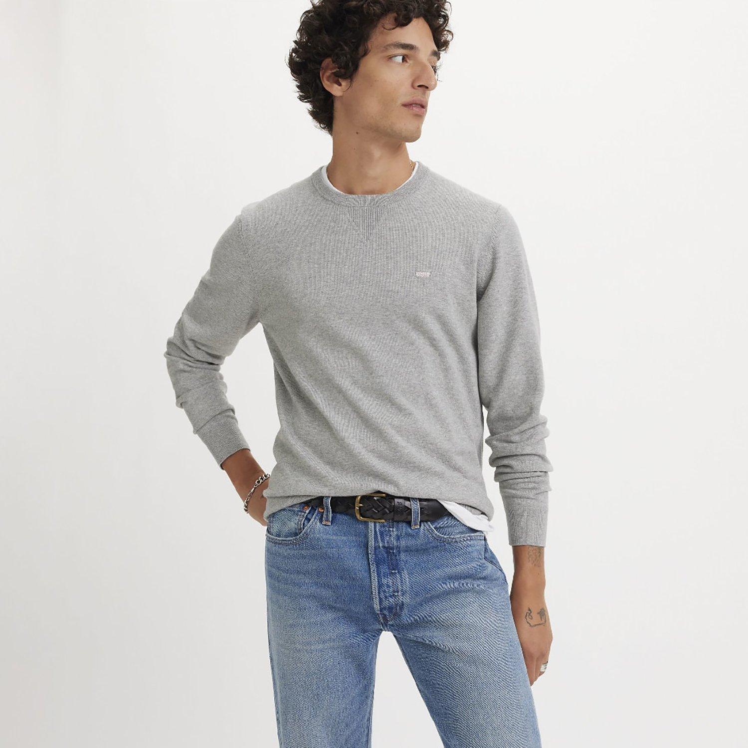 Grau meliert - Levis - Levis Lightweight Hm Sweater Mid Ton - 4