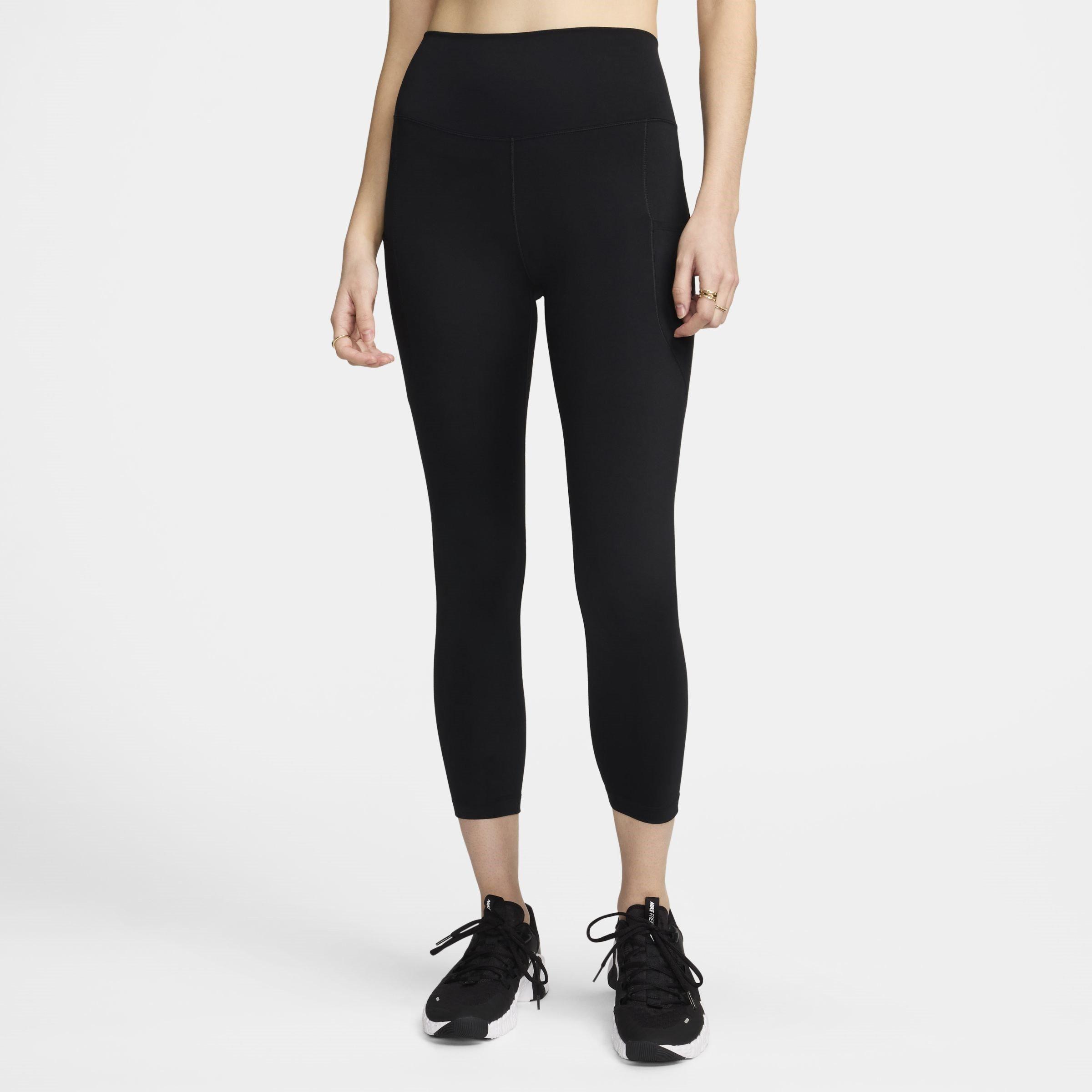 Black/Black - Nike - One Womens High Waisted 7/8 Leggings - 1