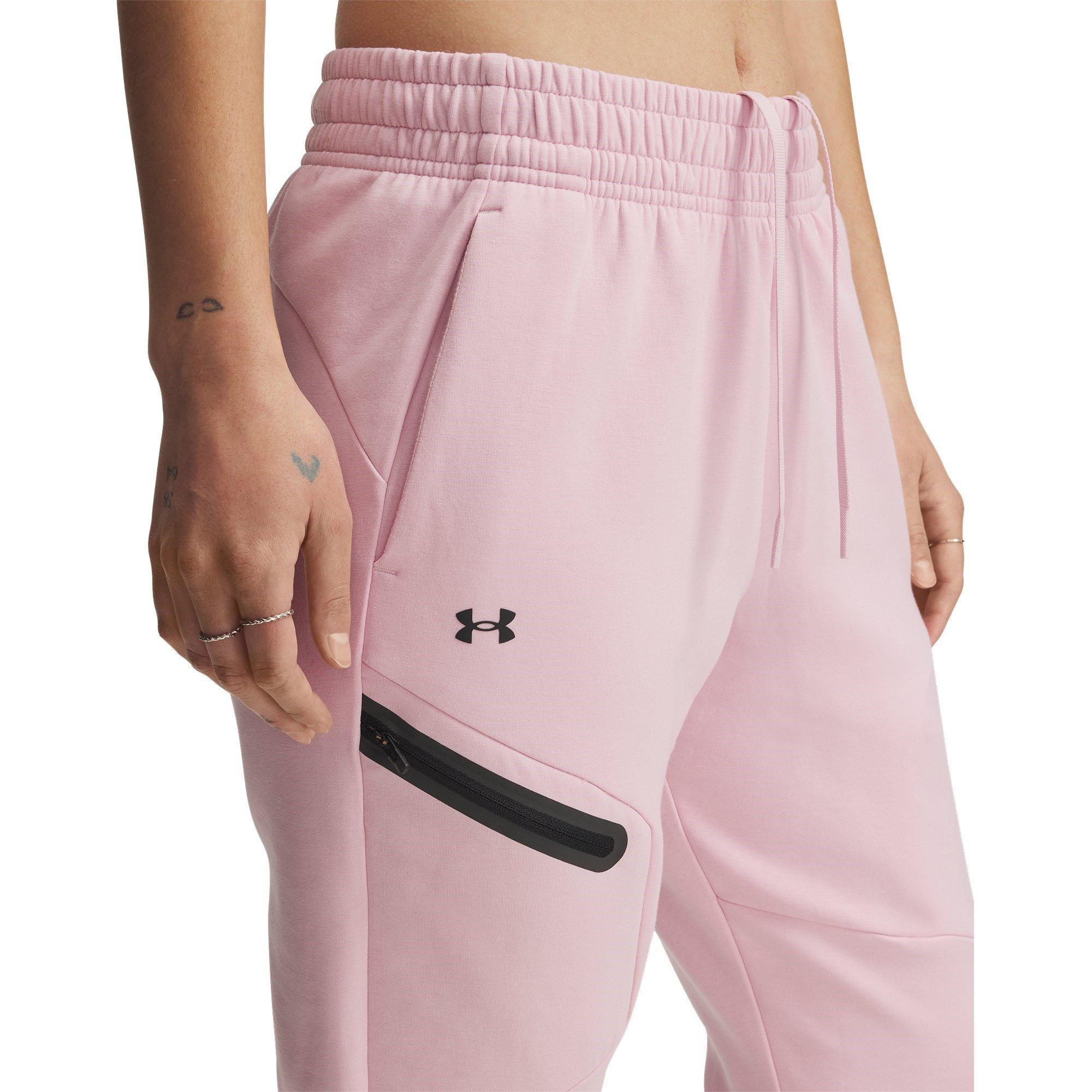 Pink - Under Armour - Women's Unst Fleece Performance Tracksuit Bottoms - 3
