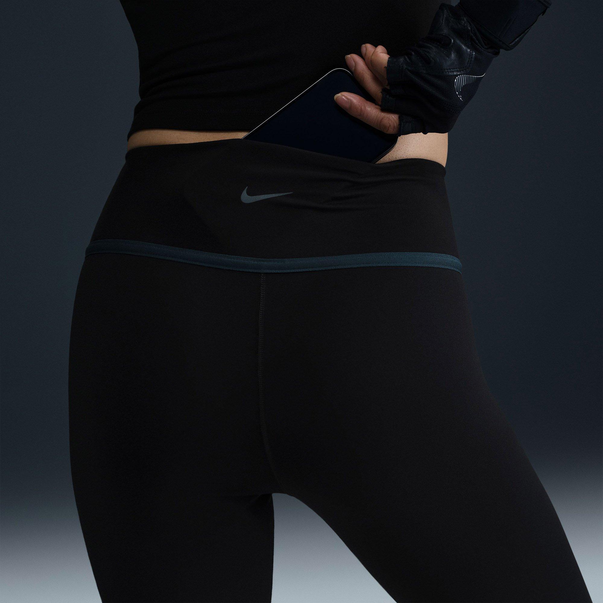 Black/D.Red/Blk - Nike - One Womens High-Waisted 7/8  Performance Leggings - 7