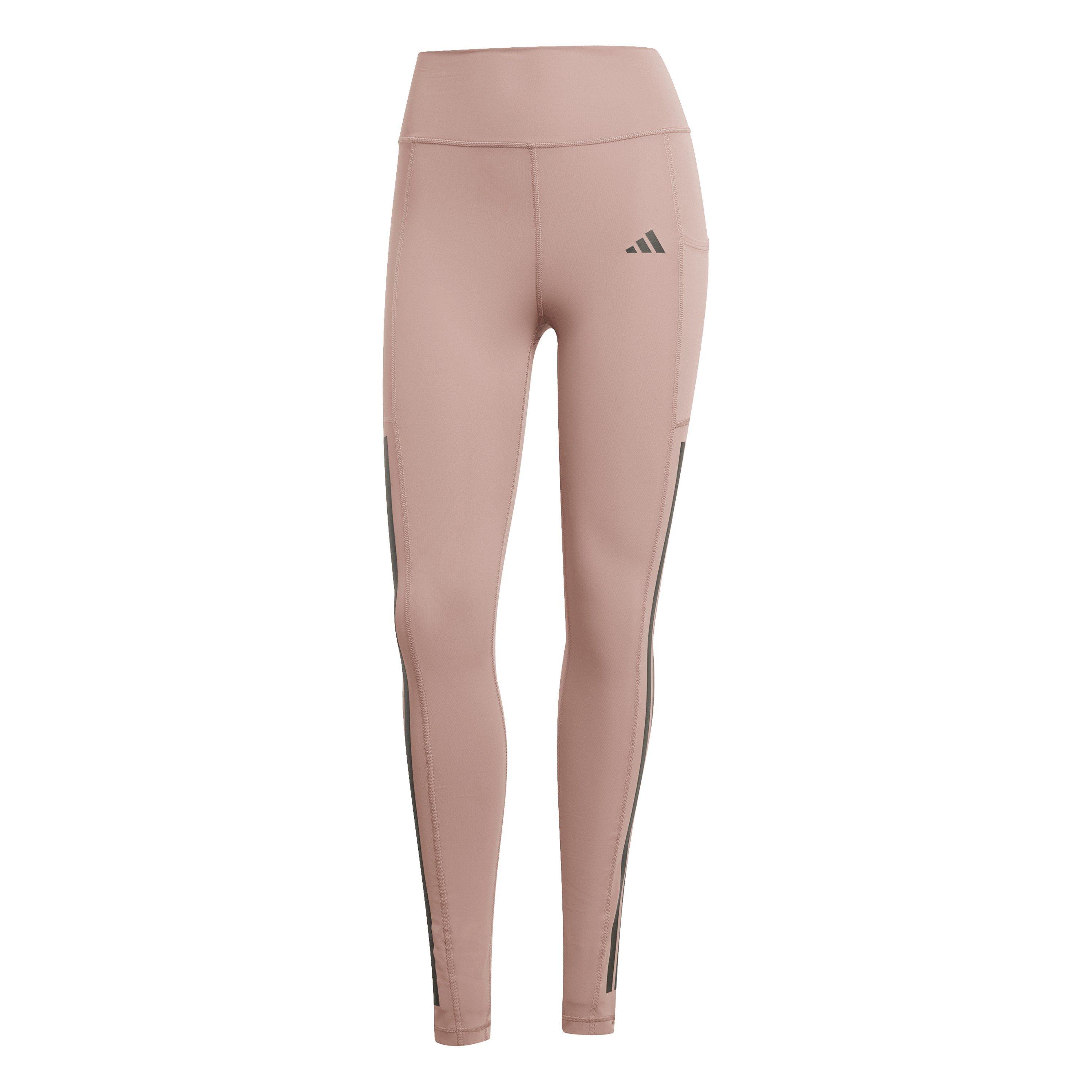 Adidas Women's Opt 3S 1/1 Performance Gym Leggings - Warm Clay - 10 (S)