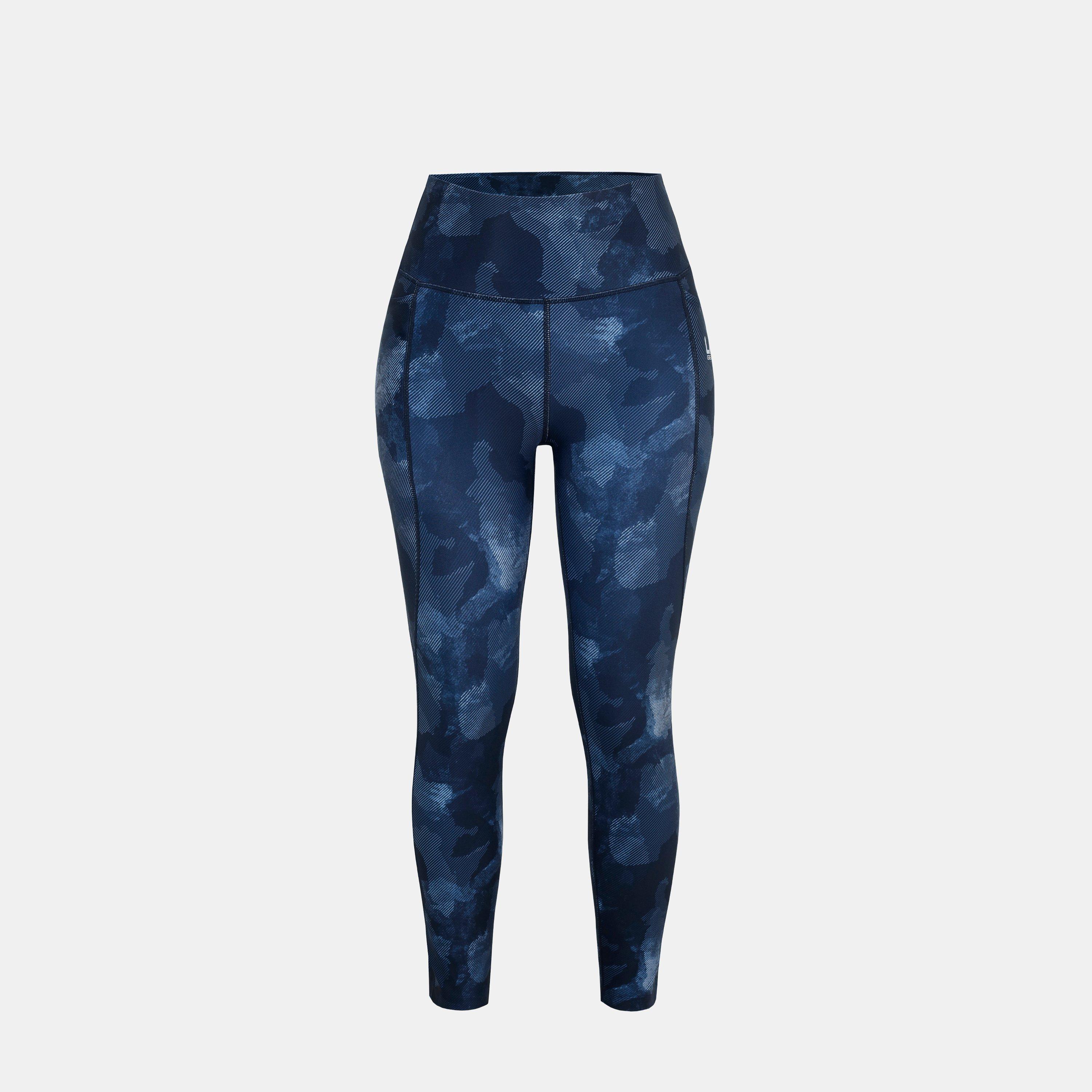 Rocks Blue - LA Gear - Women's High Waisted Full Length Skinny Fit Performance Gym Leggings - 1