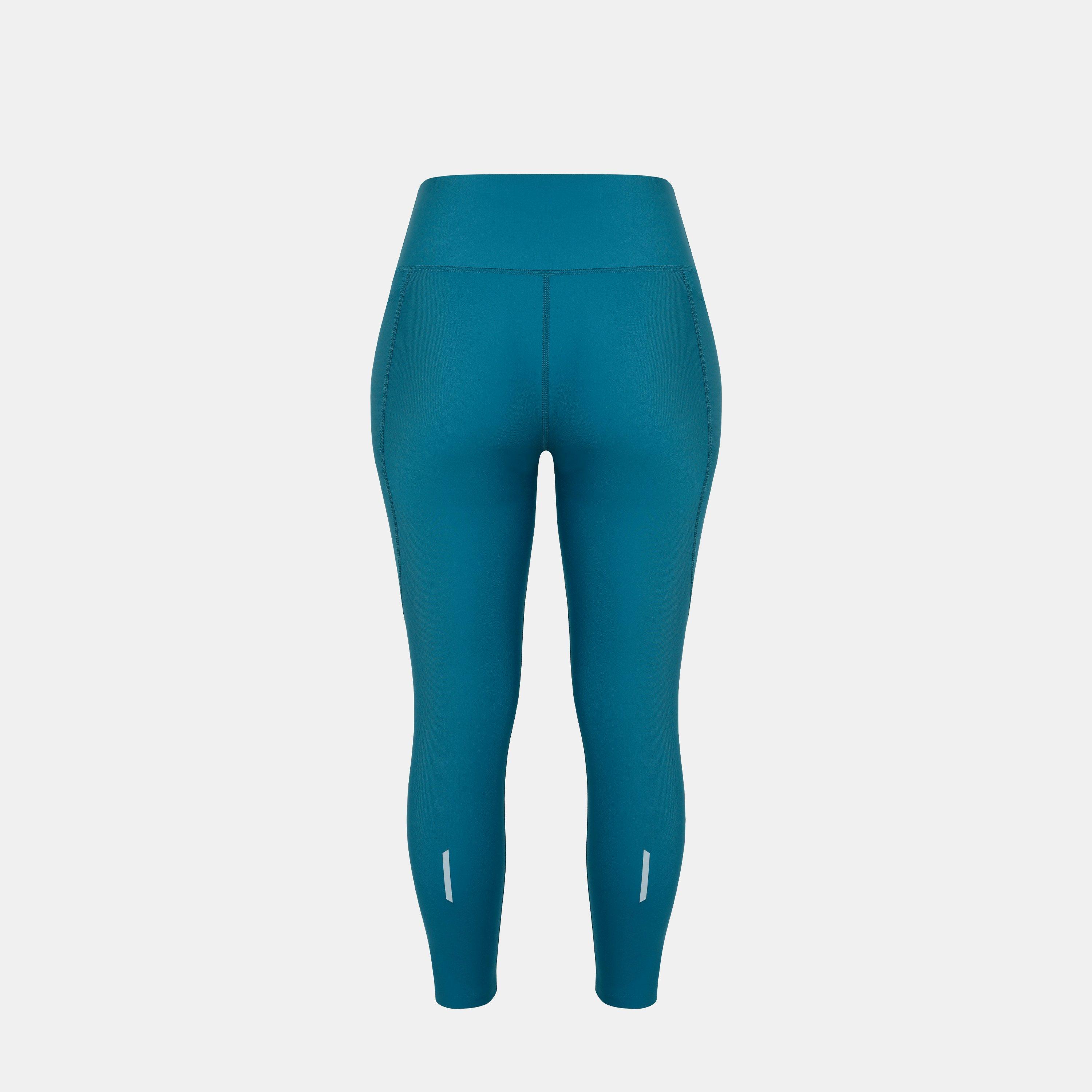 Turquoise - LA Gear - Women's High Waisted Full Length Skinny Fit Performance Gym Leggings - 2