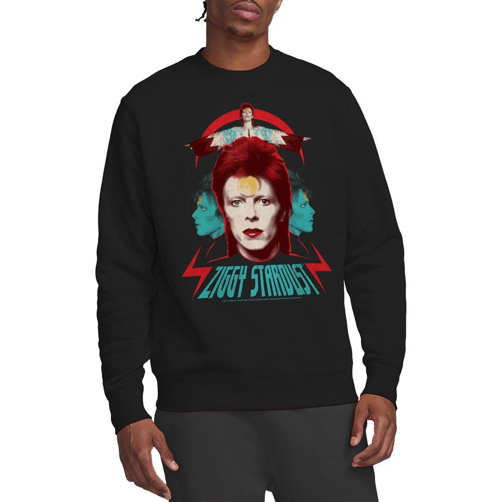Black - David Bowie - David Bowie Ziggy Heads Crew Sweatshirt Black - 1