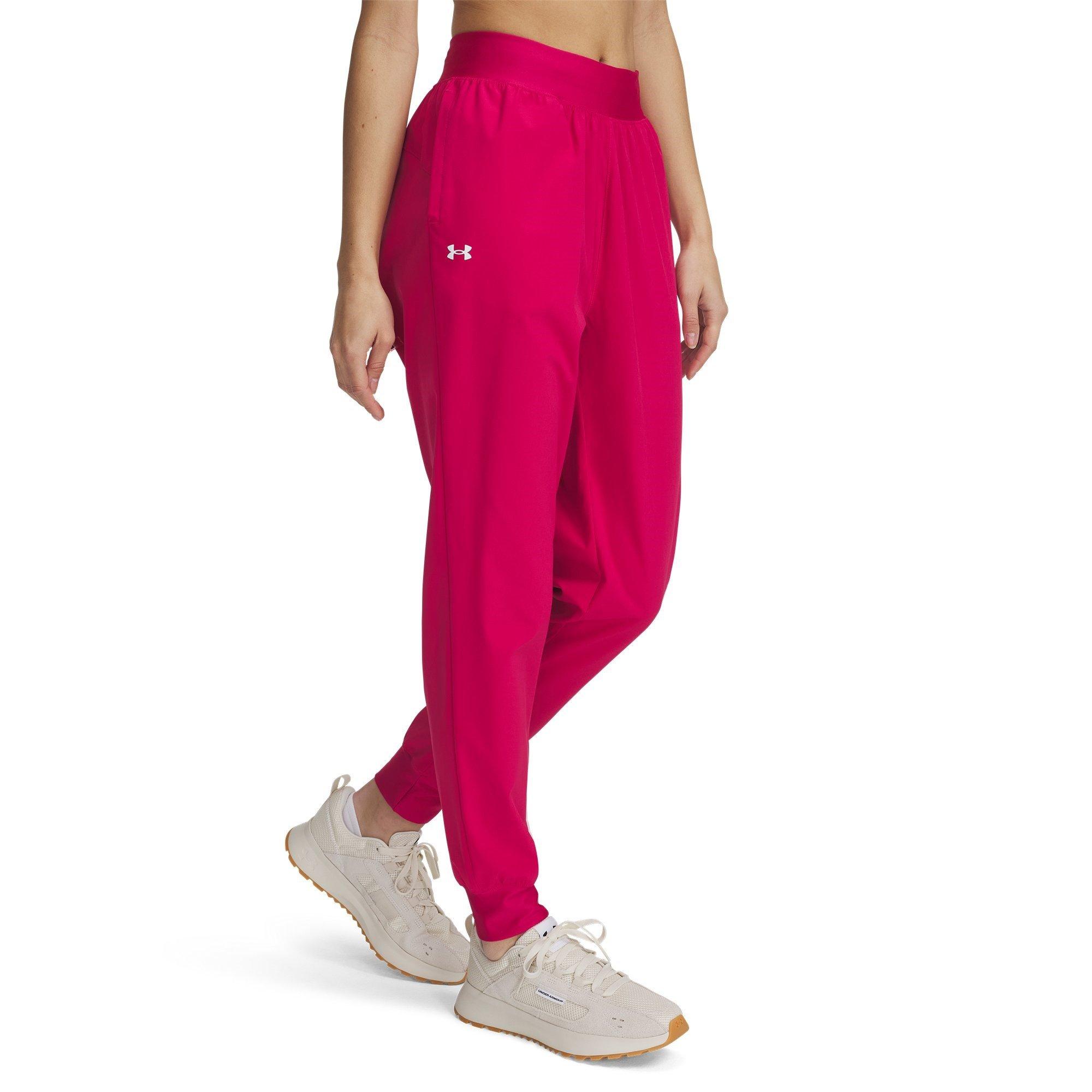Pink - Under Armour - Women's High Rise Woven Performance Tracksuit Bottom - 1