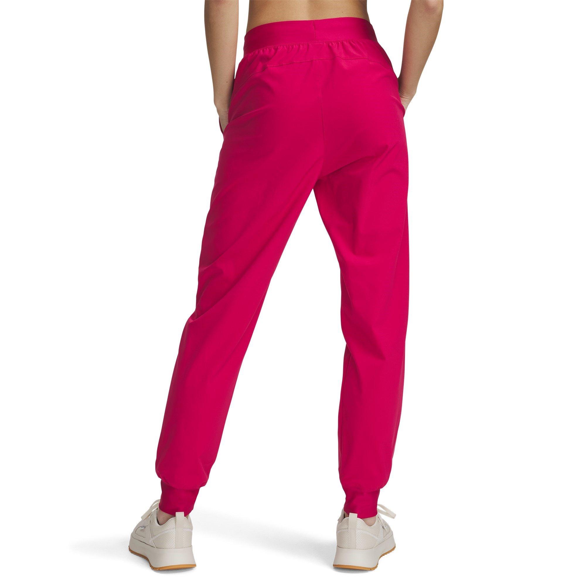 Pink - Under Armour - Women's High Rise Woven Performance Tracksuit Bottom - 2